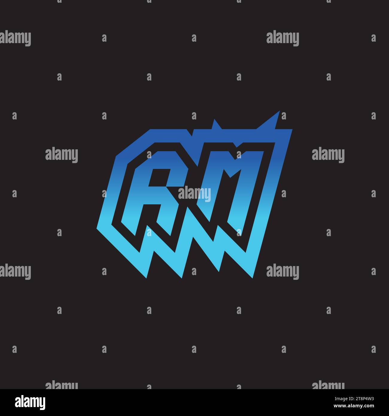 RM Initial Inspiration Logo Design Esport und Gaming Clans Ideen Stock Vektor