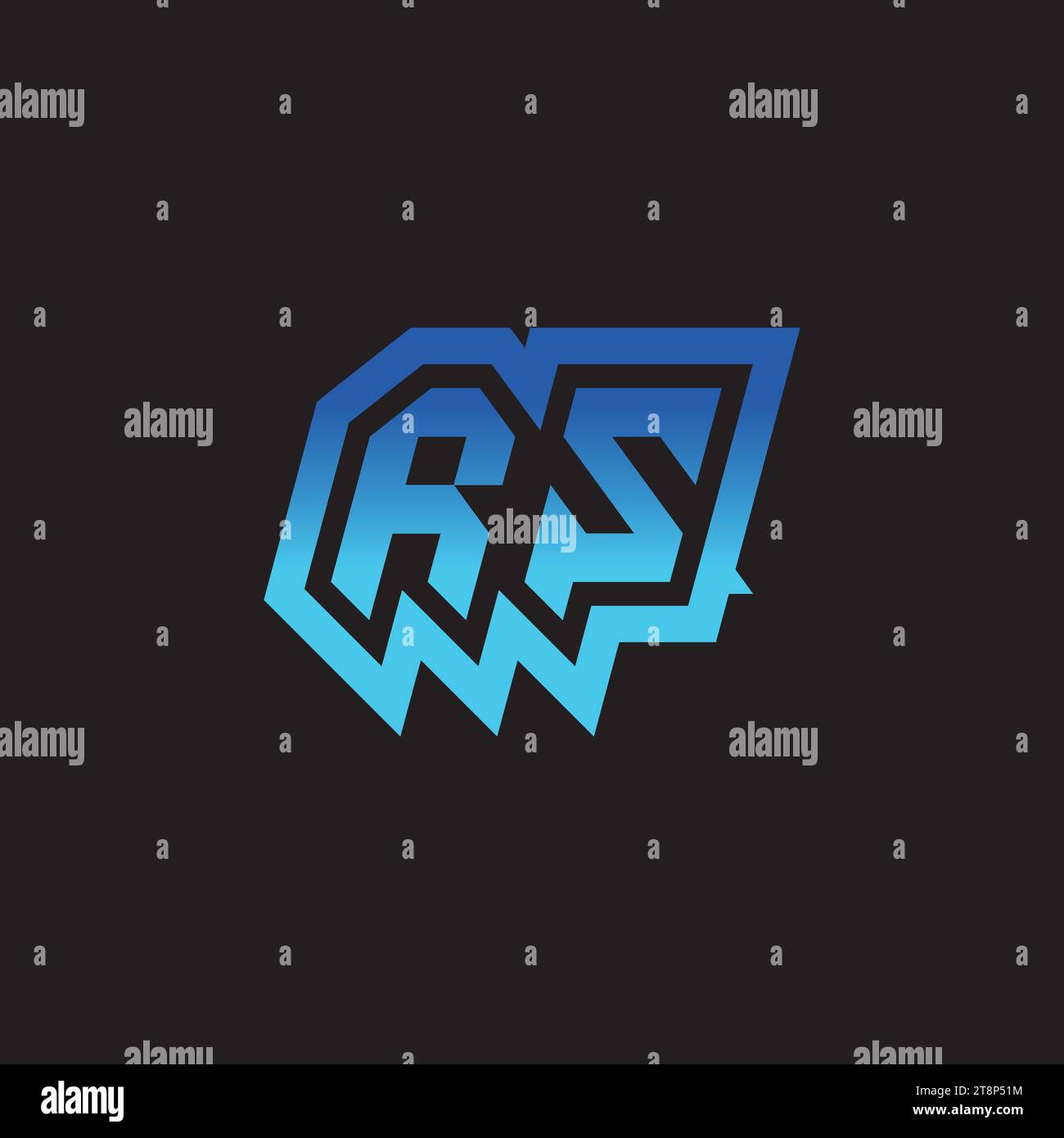 Das Design des Logos von RS Initial Inspiration Esport und Ideen für den Gaming-Clan Stock Vektor