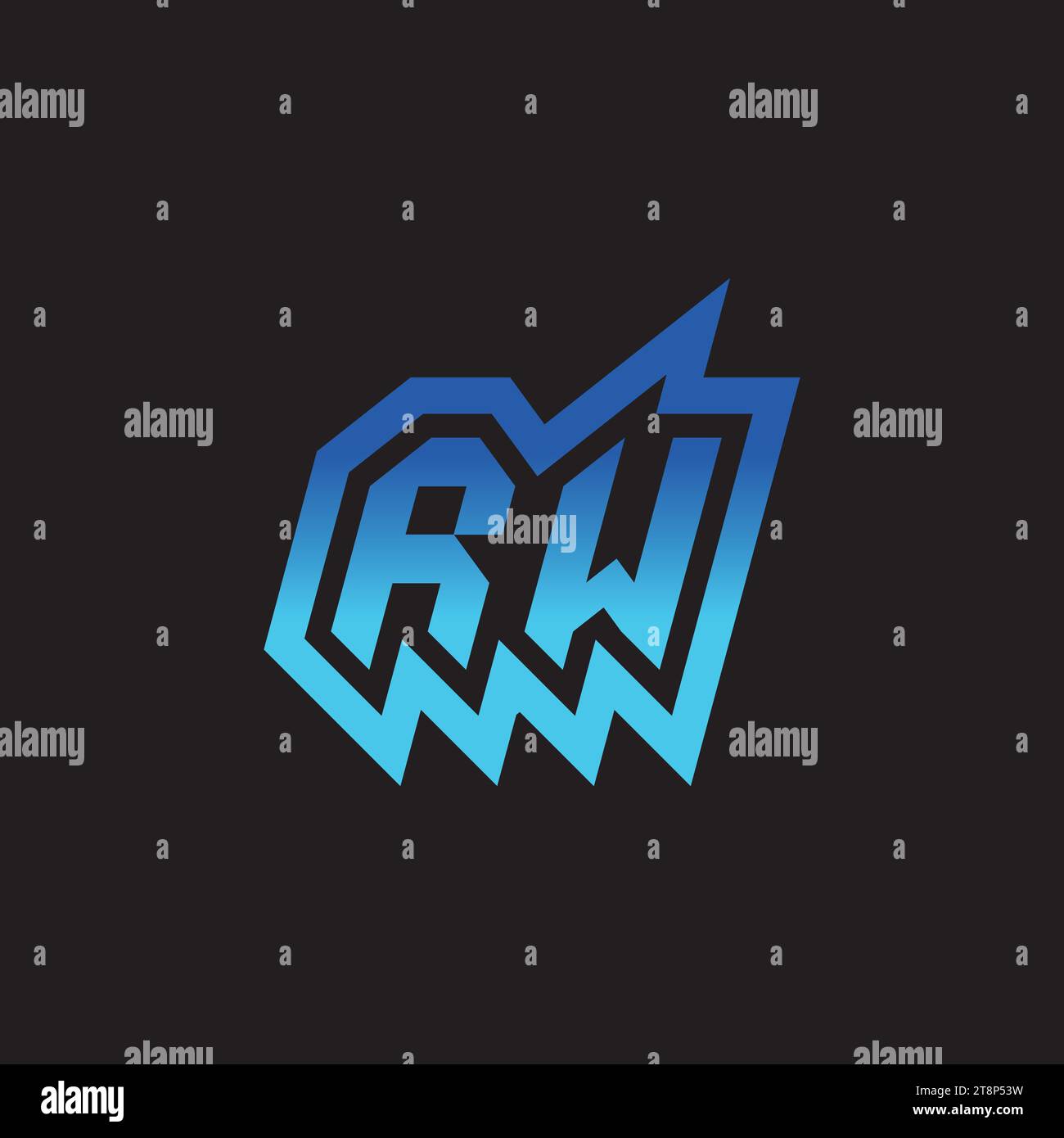 RW Initial Inspiration Logo Design Esport und Gaming Clans Ideen Stock Vektor
