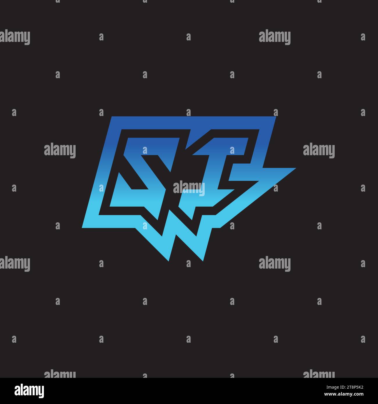 SI Initial Inspiration Logo Design Esport und Gaming Clans Ideen Stock Vektor