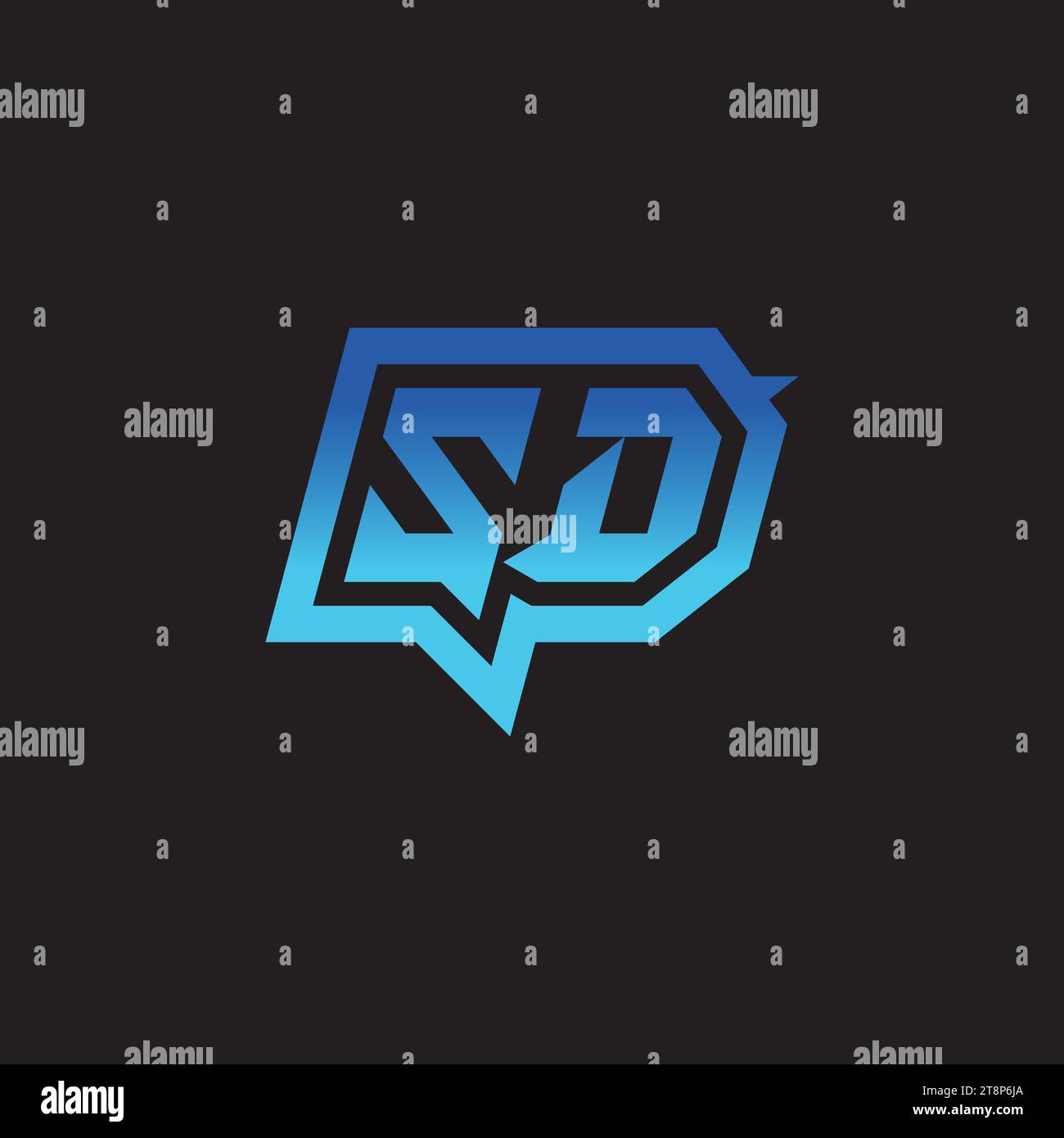SD Initial Inspiration Logo Design Esport und Gaming Clans Ideen Stock Vektor