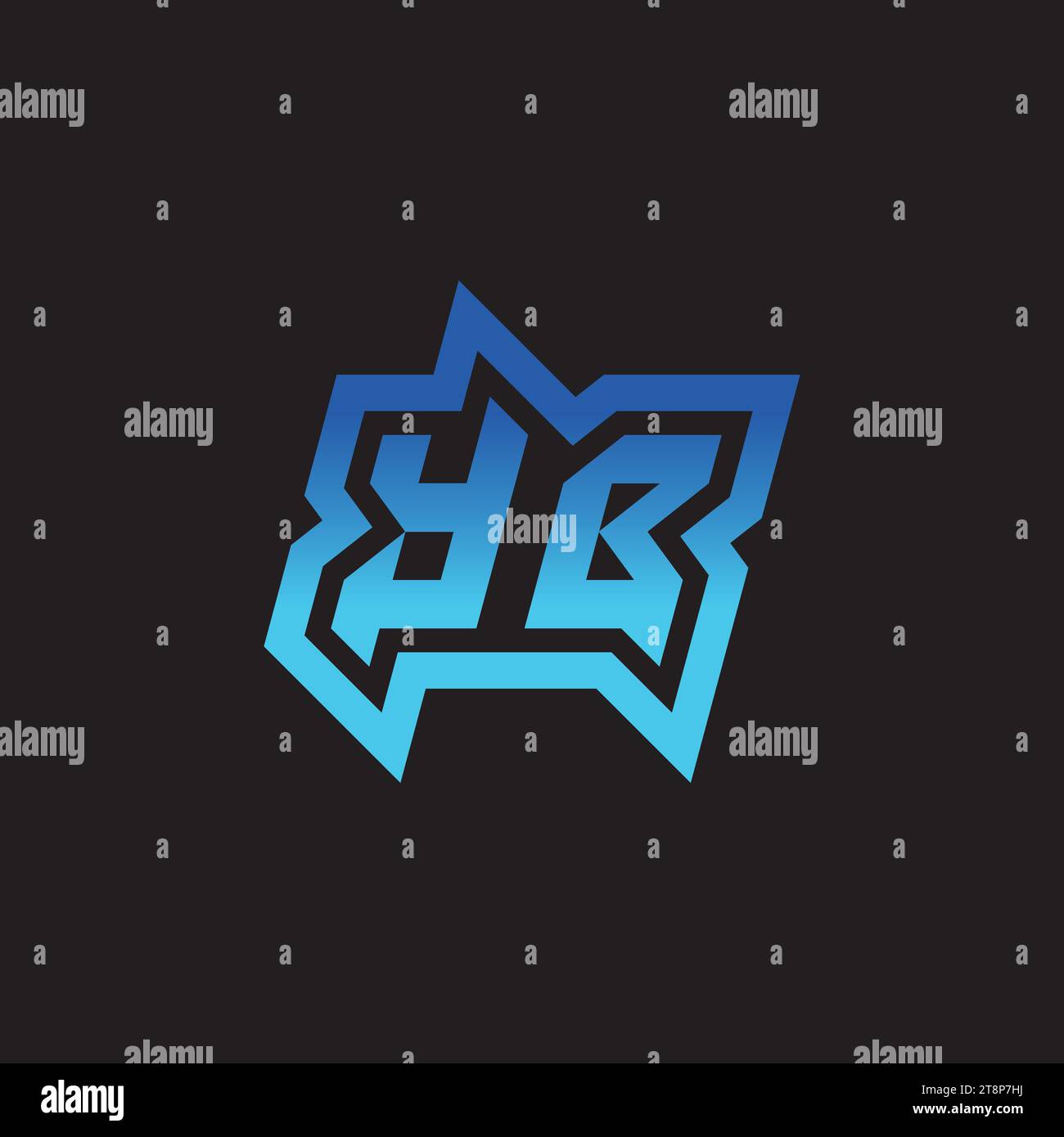 YB Initial Inspiration Logo Design Esport und Gaming Clans Ideen Stock Vektor