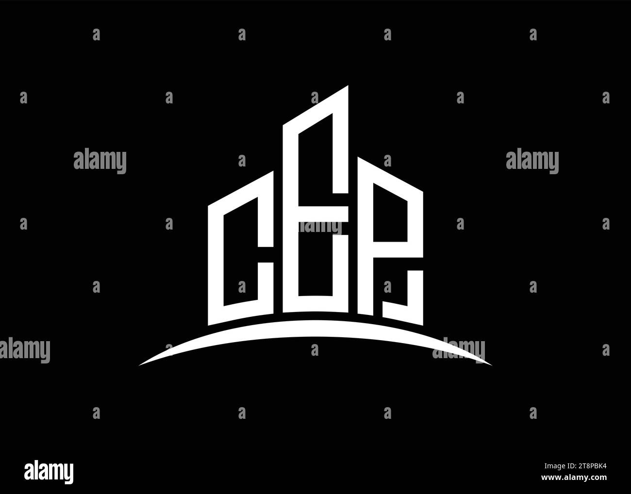 Letter CEP Building Vektor Monogramm Logo Design Vorlage. CEP-Logo in Gebäudeform. Stock Vektor