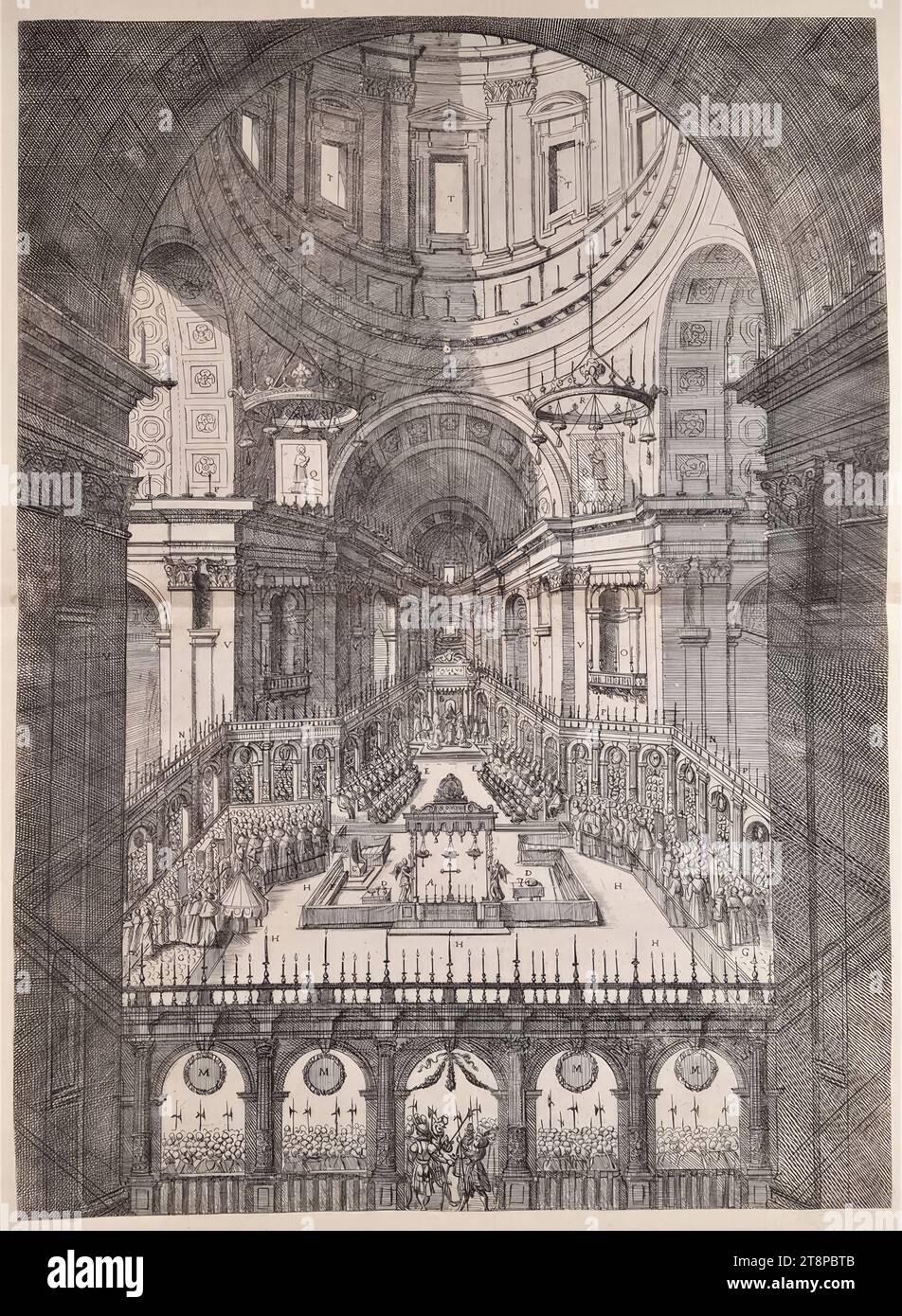 Zeremonie zur Heiligsprechung von Charles Borromeo in St. Peter in Rom am 1. November 1610, 1610, Druckerei, Ätzen auf Papier, Blatt: 53 x 38,4 cm Stockfoto