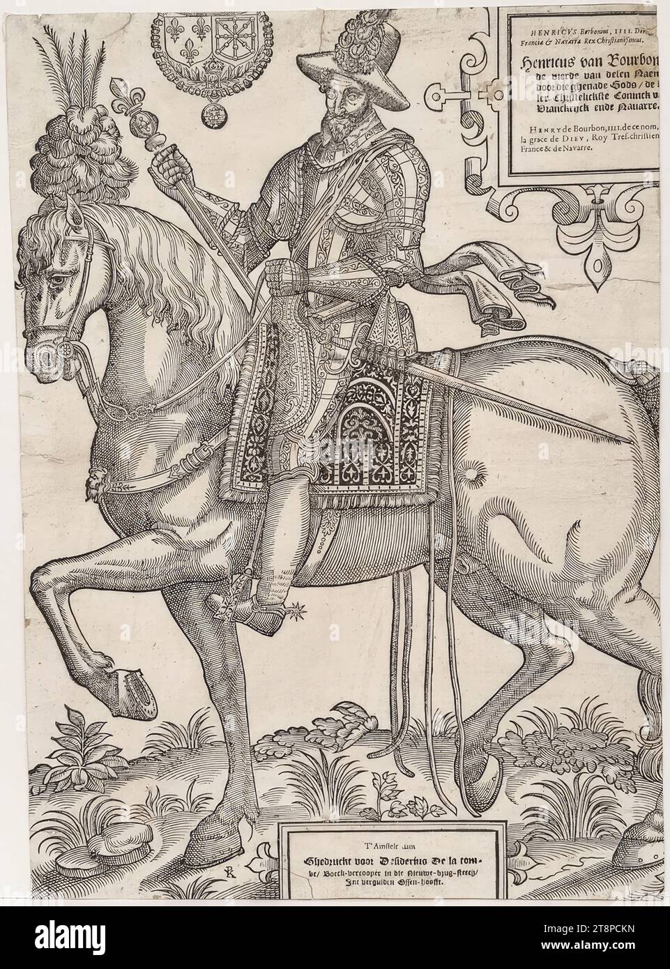 Reiterporträt von König Heinrich IV. Von Frankreich (1553-1610), (um 1600), Holzschnitt auf Papier, Blatt: 40 x 28,9 cm Stockfoto