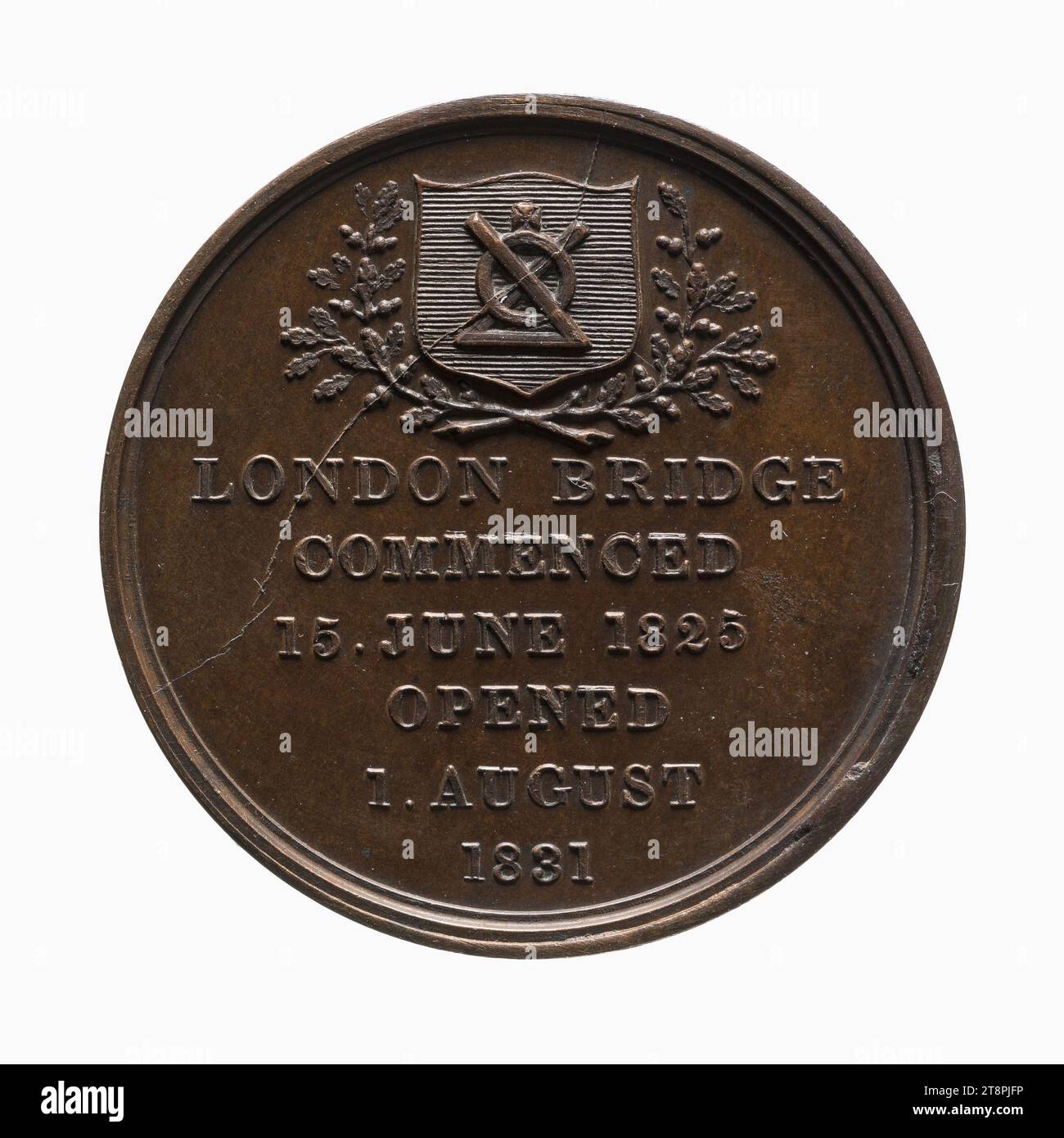Einweihung der London Bridge, 1. August 1881, Array, Numismatic, Medaille, Kupfer, Abmessungen - Werk: Durchmesser: 2,7 cm, Gewicht (Typengröße): 13,31 g Stockfoto