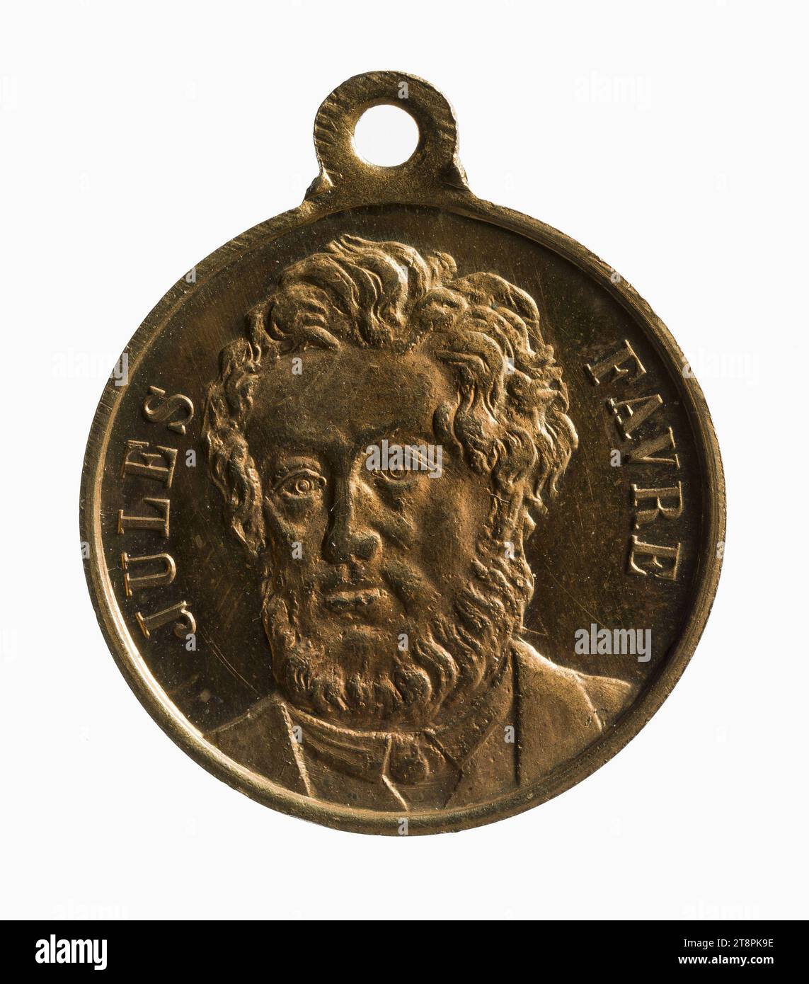 Jules Favre und die Regierung der nationalen Verteidigung, 19. Jahrhundert, 19. Jahrhundert, Numismatische Medaille, Abmessungen – Arbeit: Durchmesser: 2,3 cm, Gewicht (Typenabmessung): 4,83 g Stockfoto