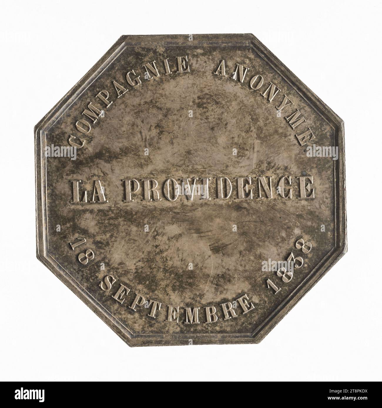 La Providence: compagnie anonyme d'Assurances contre l'Incendie, 13. September 1838, 1838, Numismatic, Münze, Silber, Maße: Durchmesser: 3,7 cm, Gewicht (Typengröße): 18,84 g Stockfoto