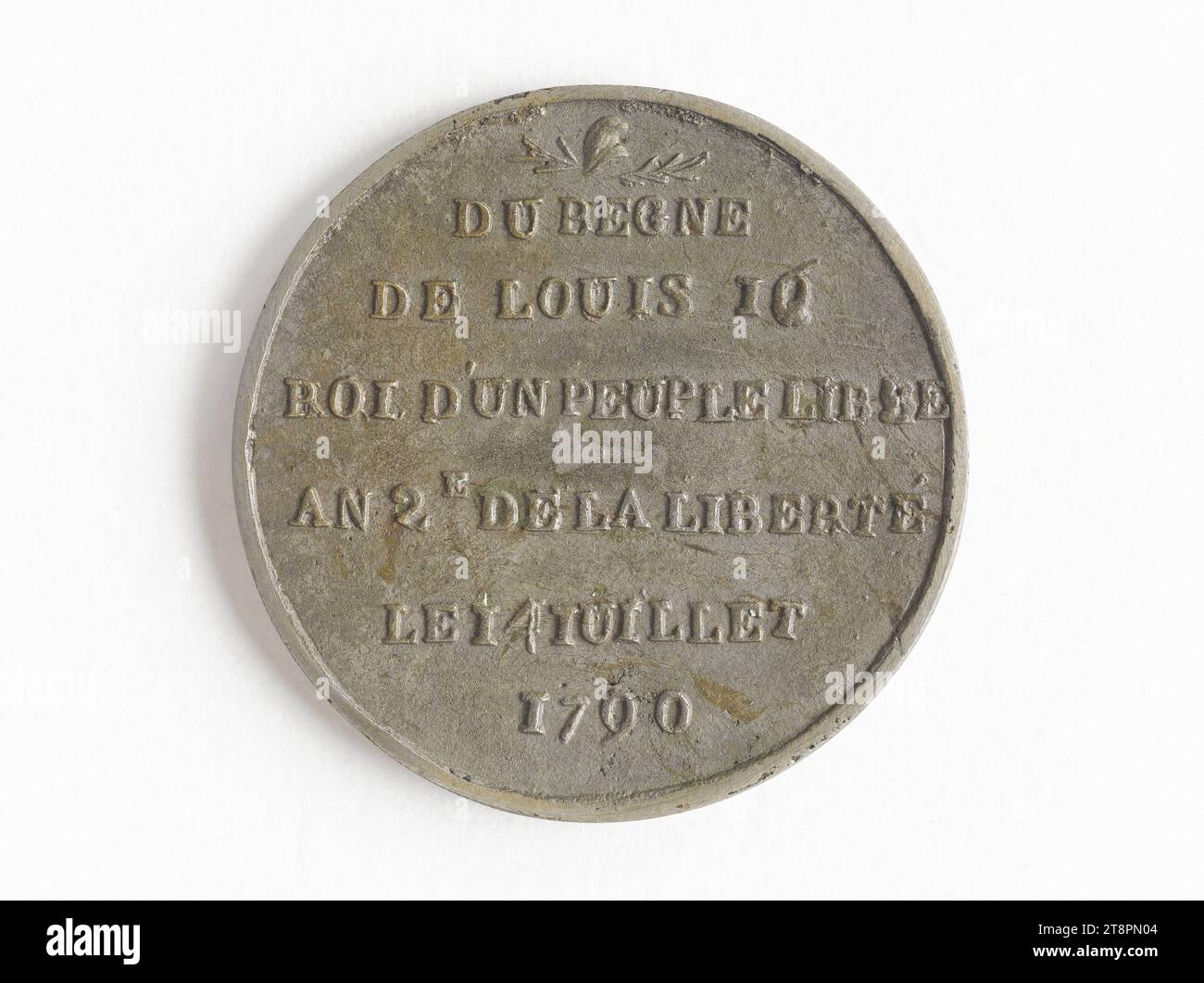 Confédération nationale de Paris, 14. Juli 1790, Andrieu, Bertrand oder Jean-Bertrand, Graveur, Array, Numismatik, Medaille, Zinn, Abmessungen – Arbeit: Durchmesser: 3,5 cm, Gewicht (Typengröße): 14,25 g Stockfoto