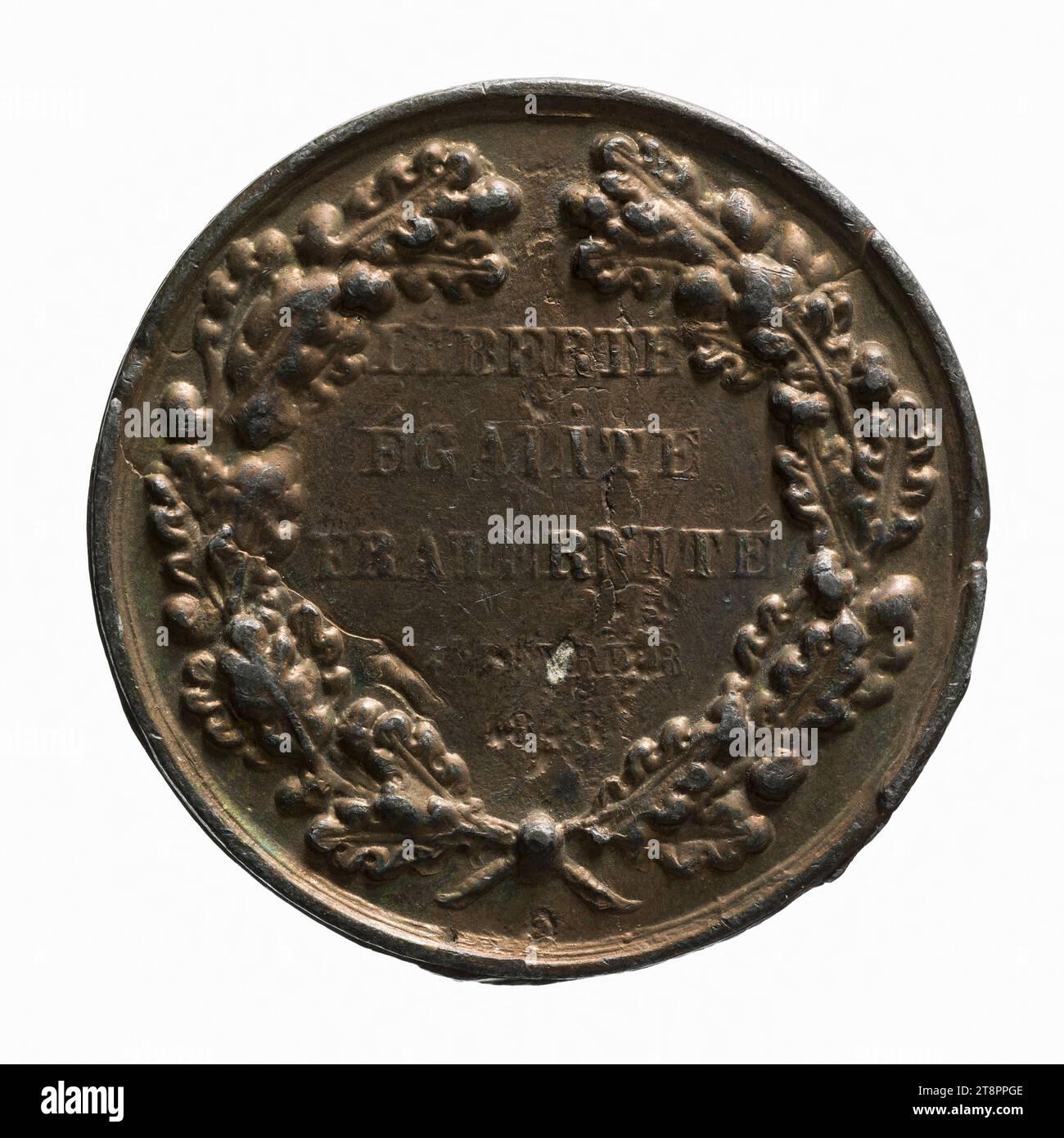 An die Französische Republik, 1848, Anonym, Medaillengravur, Array, numismatisch, Medaille, Größen - Werk: Durchmesser: 3,3 cm, Gewicht (Typenabmessung): 25,09 g Stockfoto