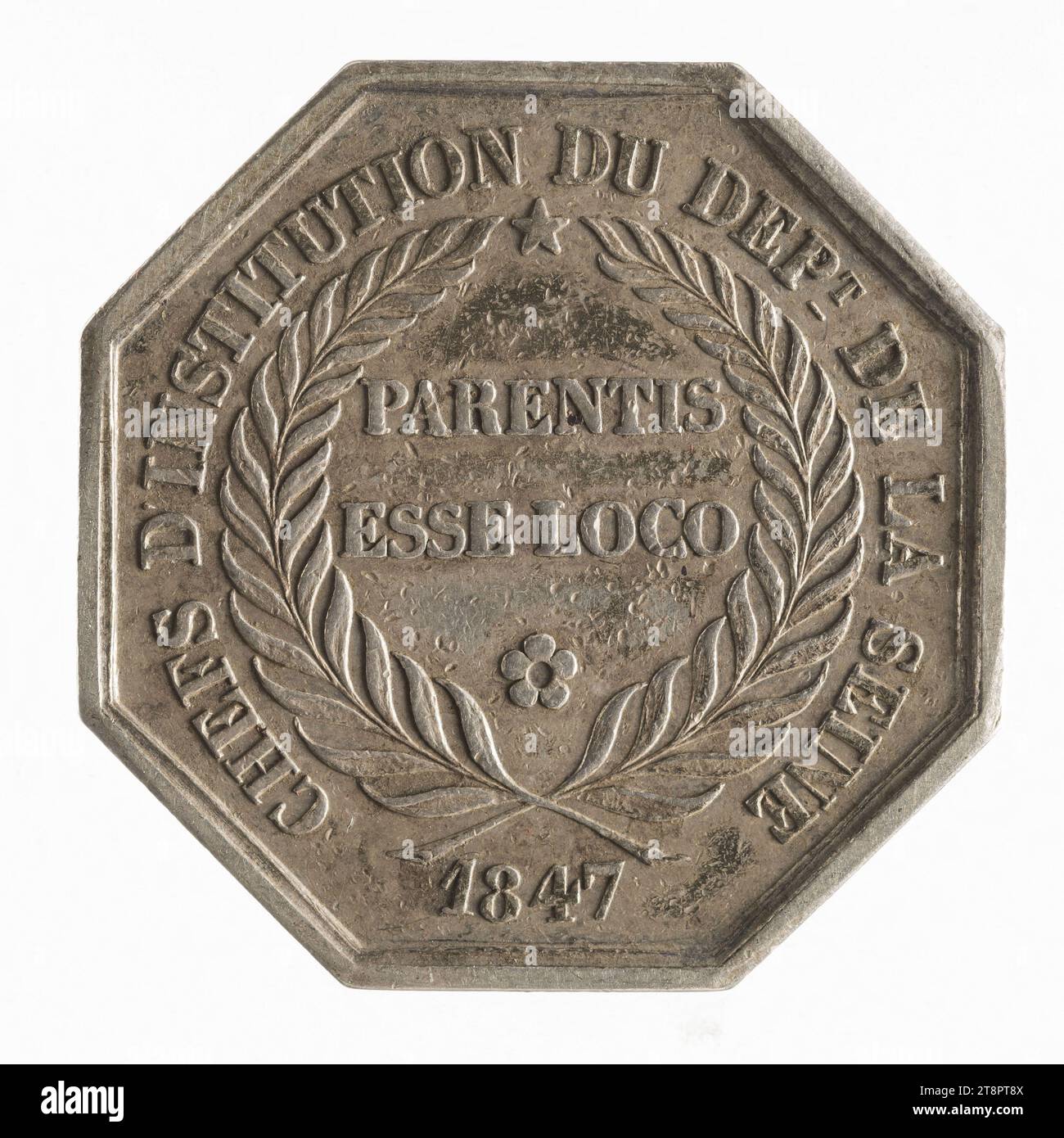 Chefs d'Instructions de la seine, 1847, Barré, Albert-Désiré, Medaillengravierer, in 1847, Numismatisch, Token (numismatisch), Silber, Abmessungen - Werk: Durchmesser: 3,2 cm, Gewicht (Typenmaß): 14,74 g Stockfoto