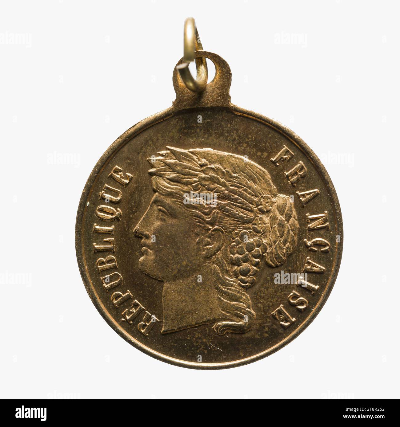Bar de Ménilmontant lors de la fete nationale, 14 Juillet 1886, Array, Numismatic, Medaille, Kupfer, vergoldet = Vergoldung, Messing, Abmessungen - Werk: Durchmesser: 2,3 cm, Gewicht (Typengröße): 3,6 g Stockfoto