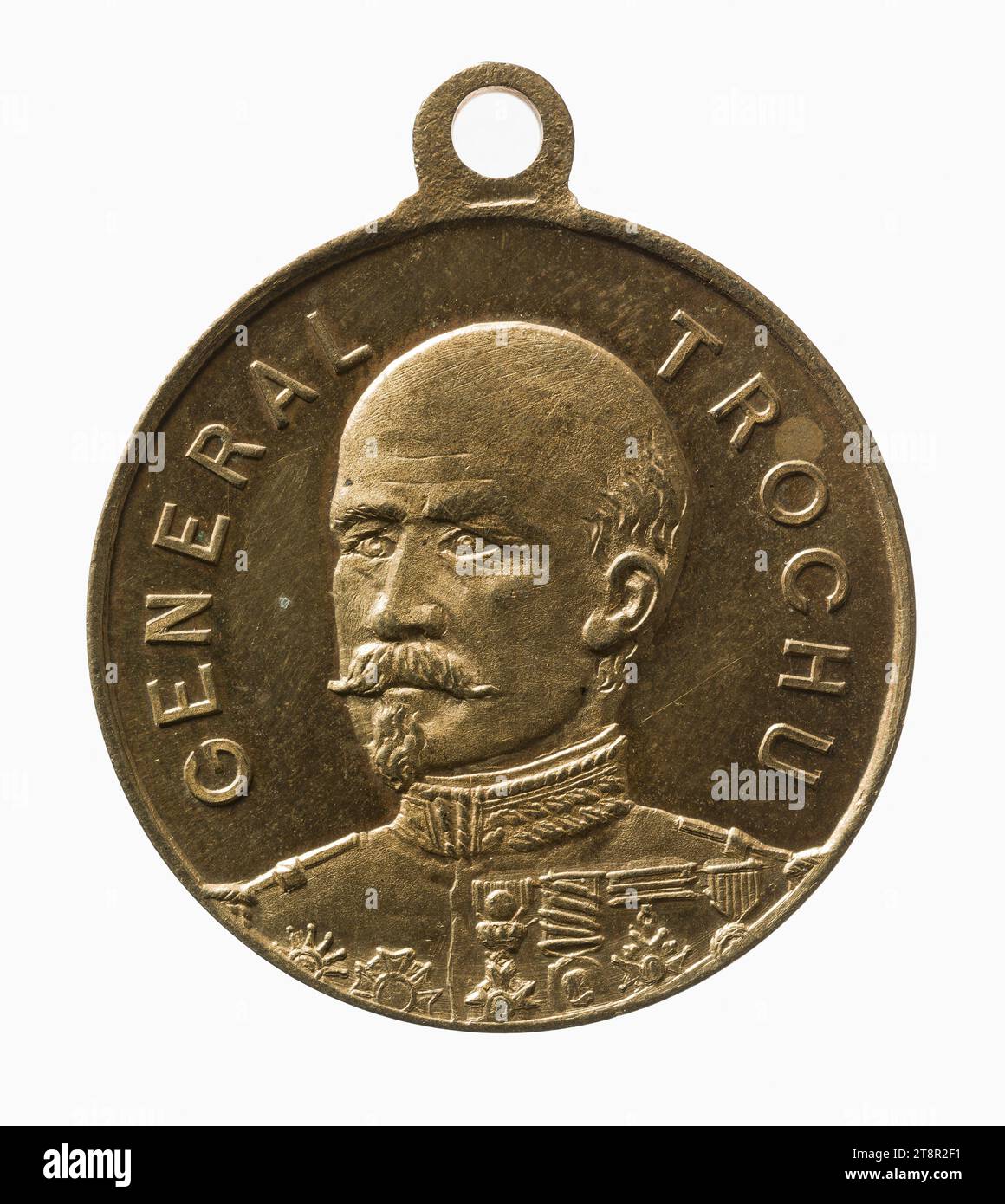 Feier des Widerstands Straßburgs gegen die Preußen durch die Stadt Paris, 1870, 1870, 19. Jahrhundert, Numismatisch, Medaille, Messing, Maße - bearbeitet: Durchmesser: 2,4 cm, Gewicht (Typenabmessung): 4,66 g Stockfoto