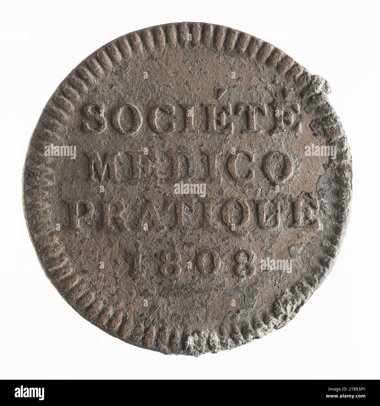 Medizinisch-praktische Gesellschaft, 1808, in 1808, Numismatisch, Münze (numismatisch), Kupfer, Abmessungen - Arbeit: Durchmesser: 3 cm, Gewicht (Typenabmessung): 8,55 g Stockfoto
