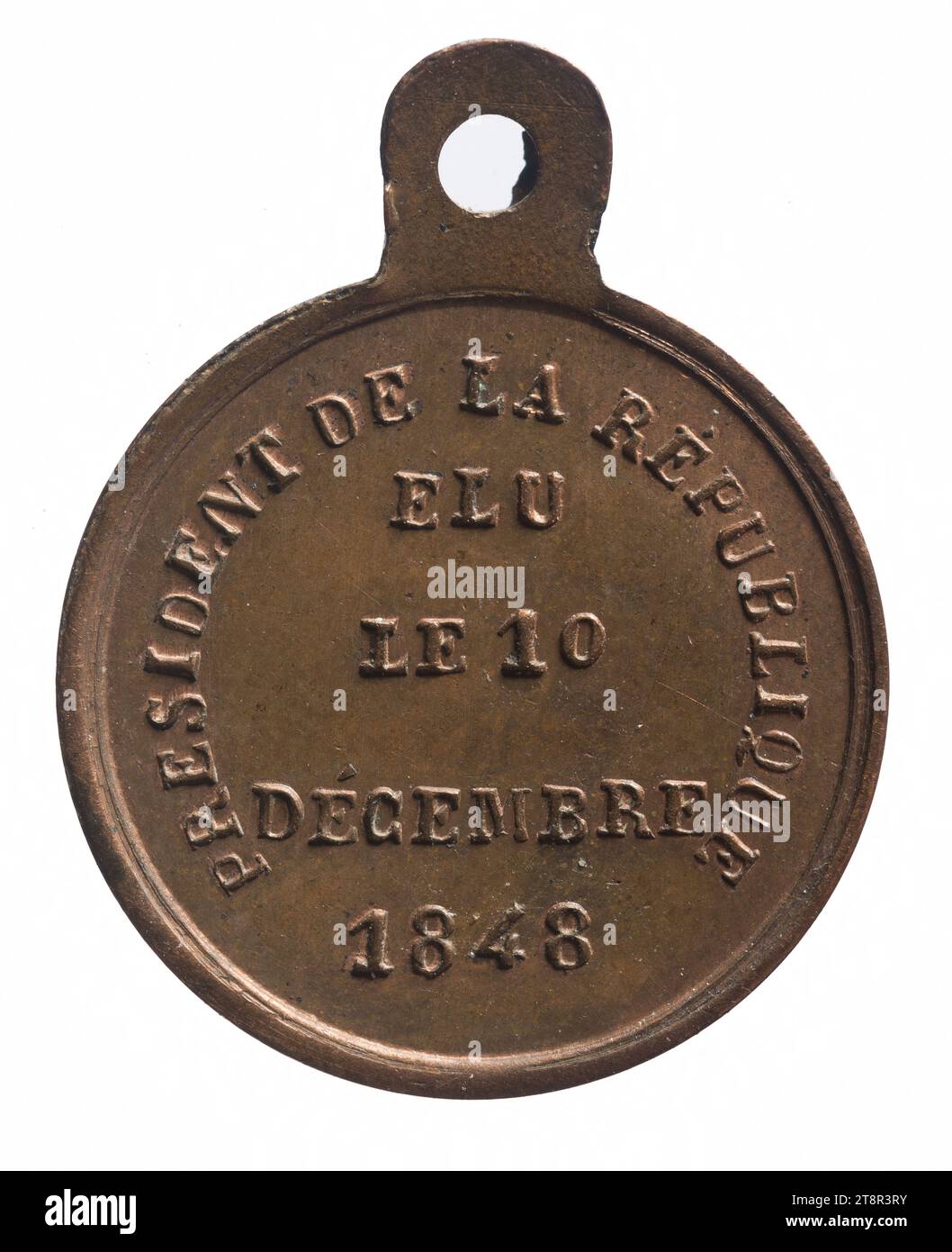 Wahl von Louis-Napoléon Bonaparte zum Präsidenten der Republik am 20. Dezember 1848, 1848, Numismatic, Medaille, Kupfer, Abmessungen - Werk: Durchmesser: 1,4 cm, Gewicht (Typenabmessung): 1,03 g Stockfoto