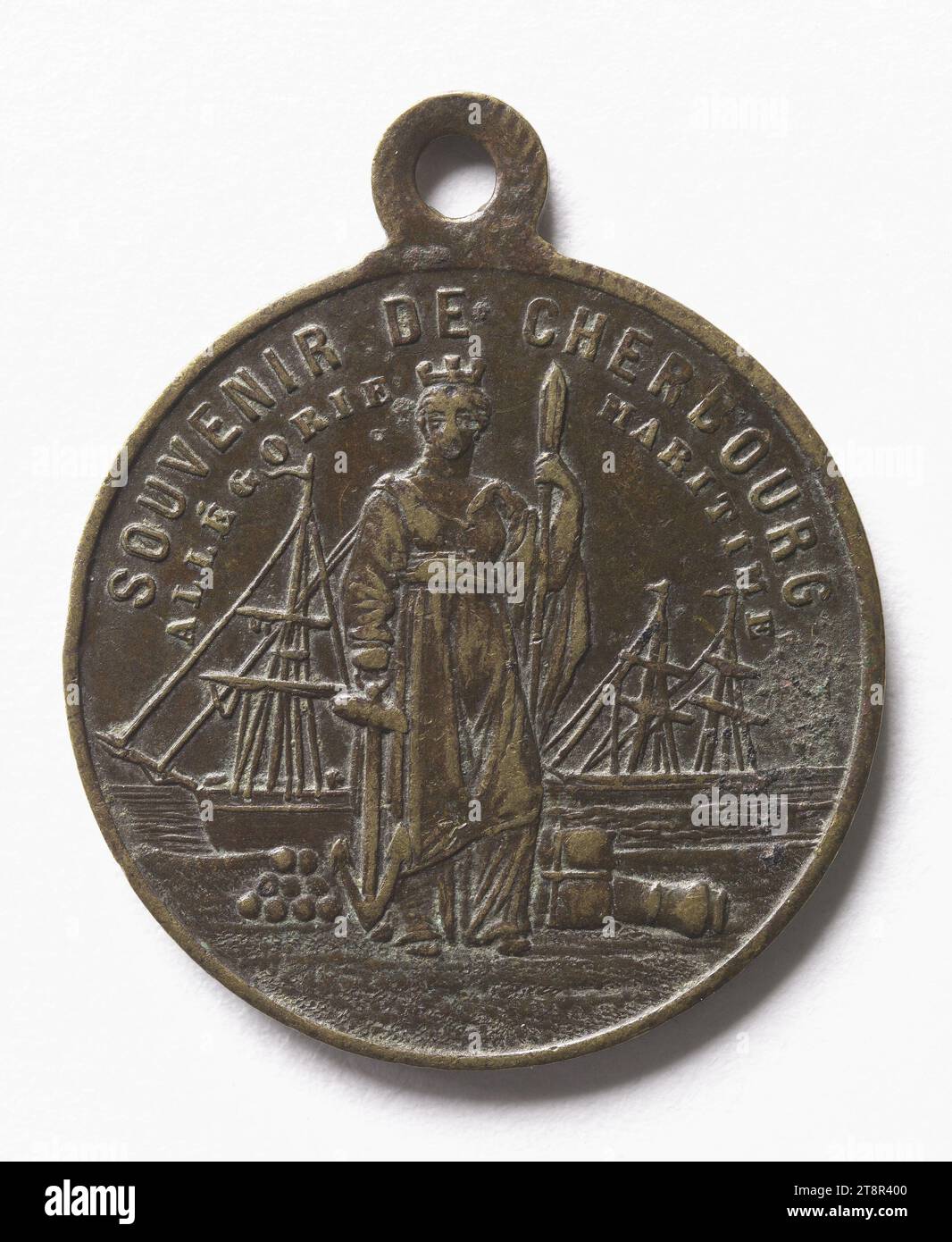 Souvenir des Fetes en l'honneur de la Marine a Cherbourg, 8-9-10 aout 1880, Array, Numismatic, Medaille, Bronze, Abmessungen - Arbeit: Durchmesser: 2,3 cm, Gewicht (Typengröße): 4,41 g Stockfoto