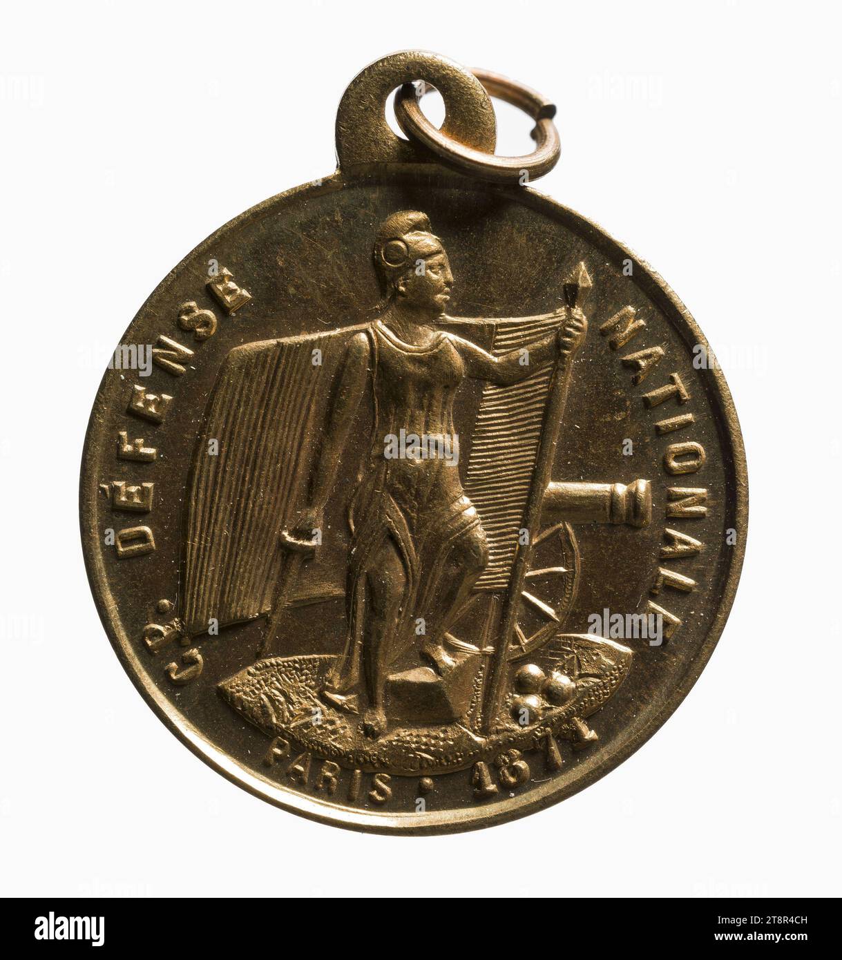 Provisorische Regierung der nationalen Verteidigung, 1871, Array, Numismatic, Medaille, Kupfer, vergoldet = Vergoldung, Abmessungen - Werk: Durchmesser: 2,2 cm, Gewicht (Typenabmessung): 4,3 g Stockfoto