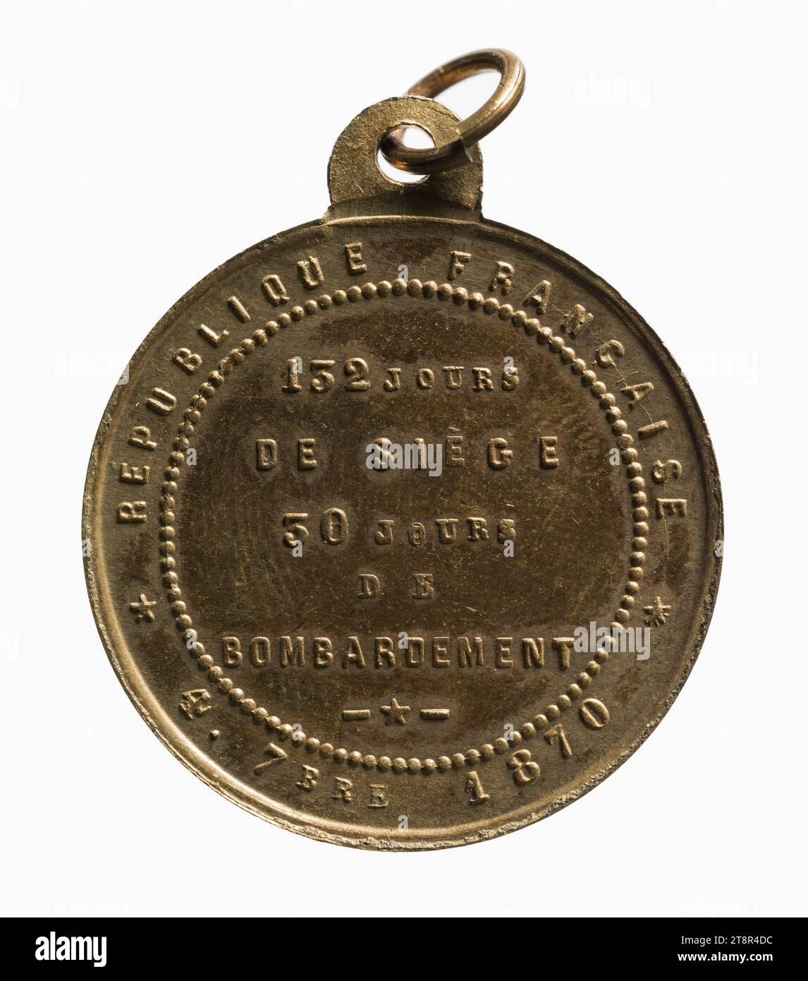 Provisorische Regierung der nationalen Verteidigung, 1871, Array, Numismatic, Medaille, Kupfer, vergoldet = Vergoldung, Abmessungen - Werk: Durchmesser: 2,2 cm, Gewicht (Typenabmessung): 4,3 g Stockfoto