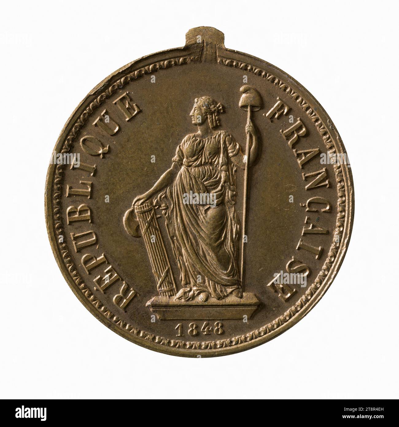 Hommage an die sozialistischen demokraten von 1848, A.G. (Initialen), Medal Graver, Array, Numismatic, Medaille, Paris, Abmessungen - Werk: Durchmesser: 3,3 cm, Gewicht (Typengröße): 16,55 g Stockfoto