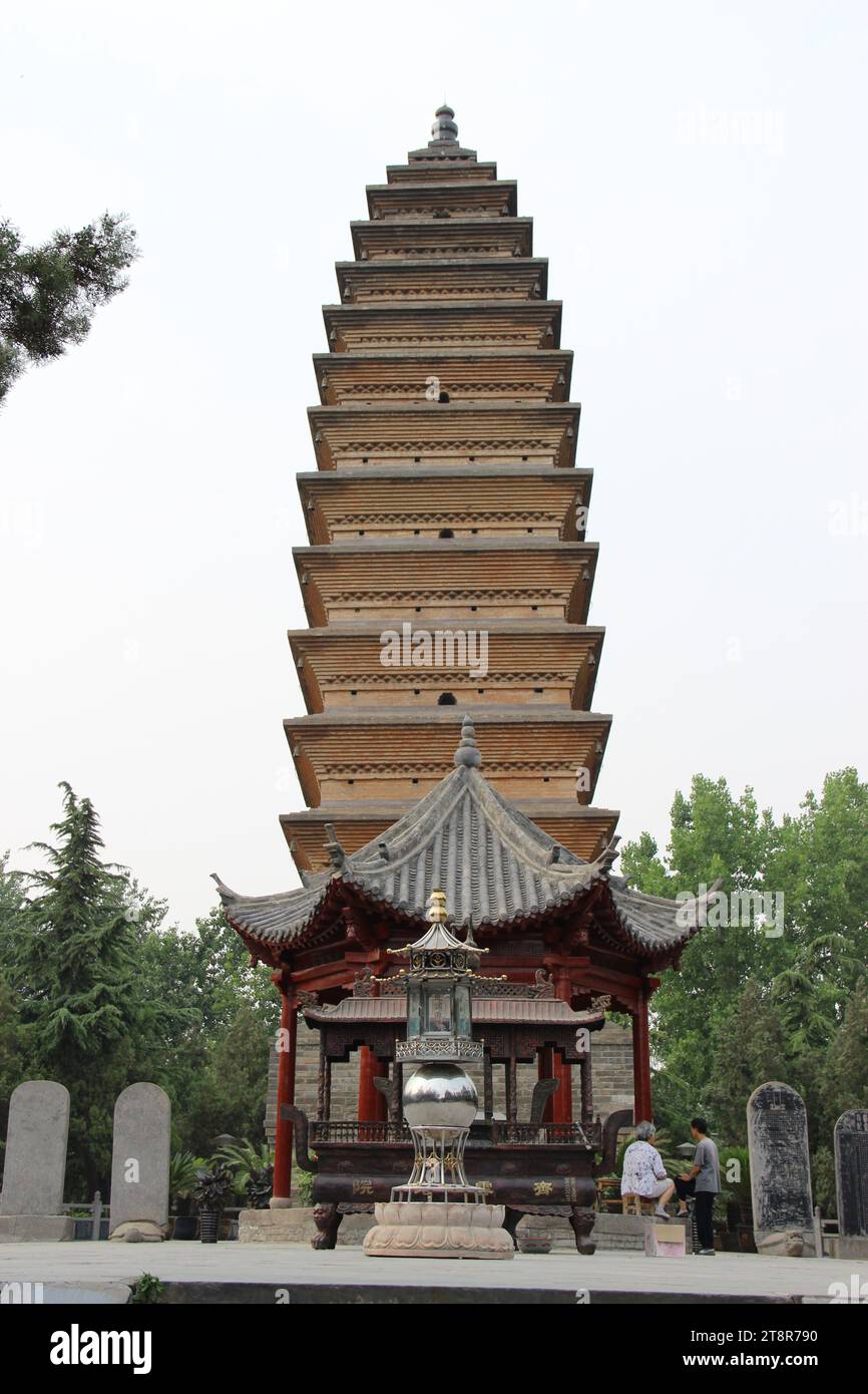 Pagode des Tempels des Weißen Pferdes, Jin-Dynastie, 1175 n. Chr., der Buddhismus kam hier im ersten Jahrhundert n. Chr. in Luoyang, Henan Stockfoto