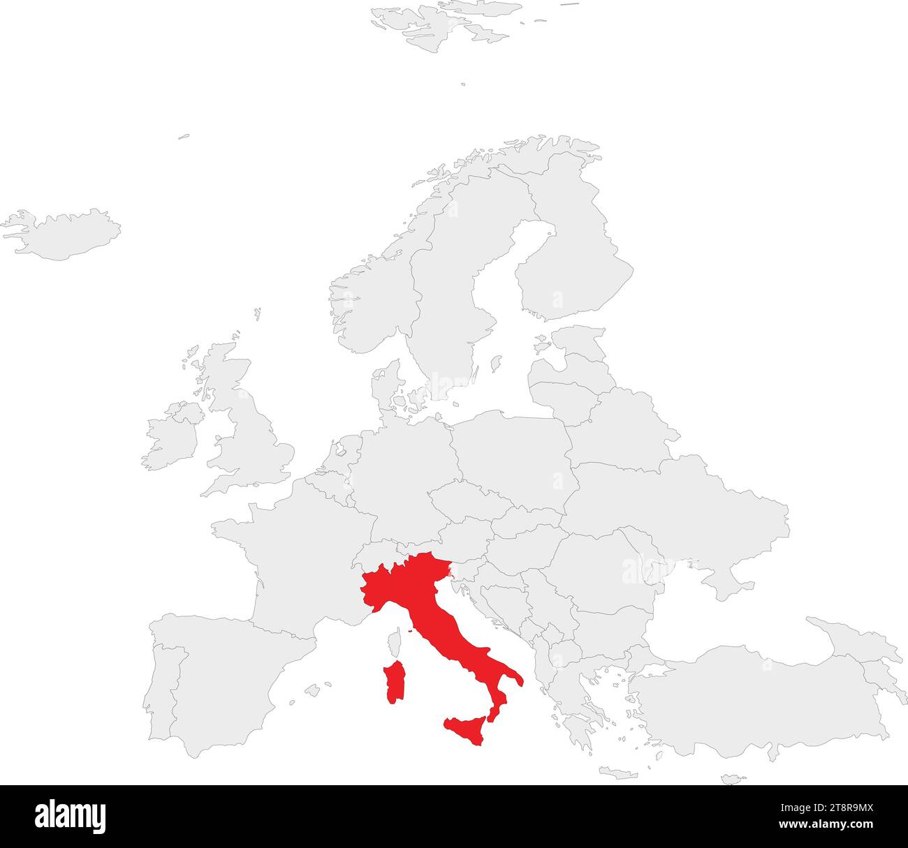 Lageplan der ITALIENISCHEN REPUBLIK, EUROPA Stock Vektor