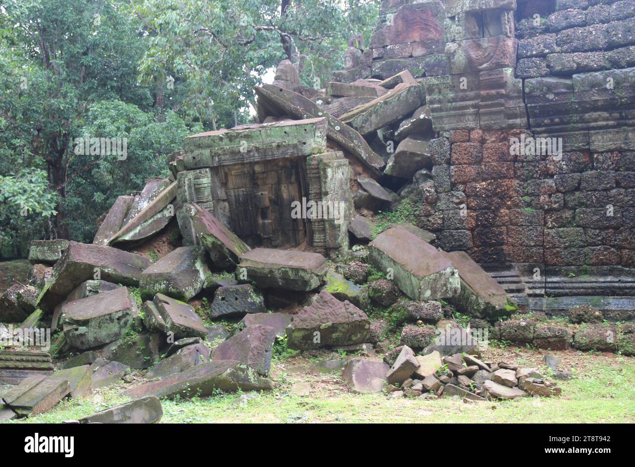 TA Som, Khmer-Tempel, das antike Angkor-Gebiet, Kambodscha. Herrschaft von Jayavarman VII., erweitert durch Indravarman II., Ende des 12. Bis 13. Jahrhunderts n. Chr Stockfoto