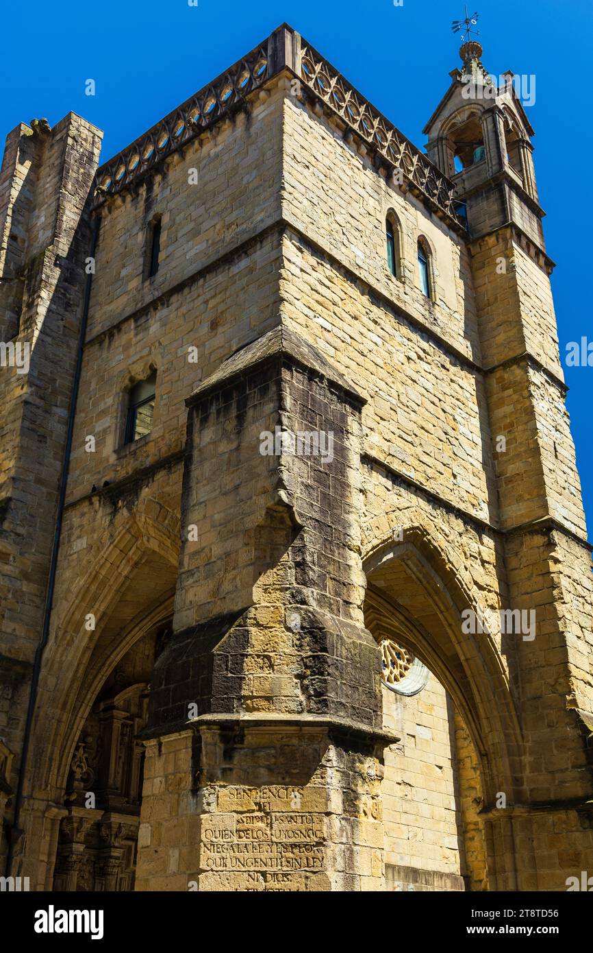 Kirche San Vicente Martir, katholische gotische Kirche in der Altstadt. San Sebastian (Donostia), Gipuzkoa, Baskenland, Nordspanien. Stockfoto