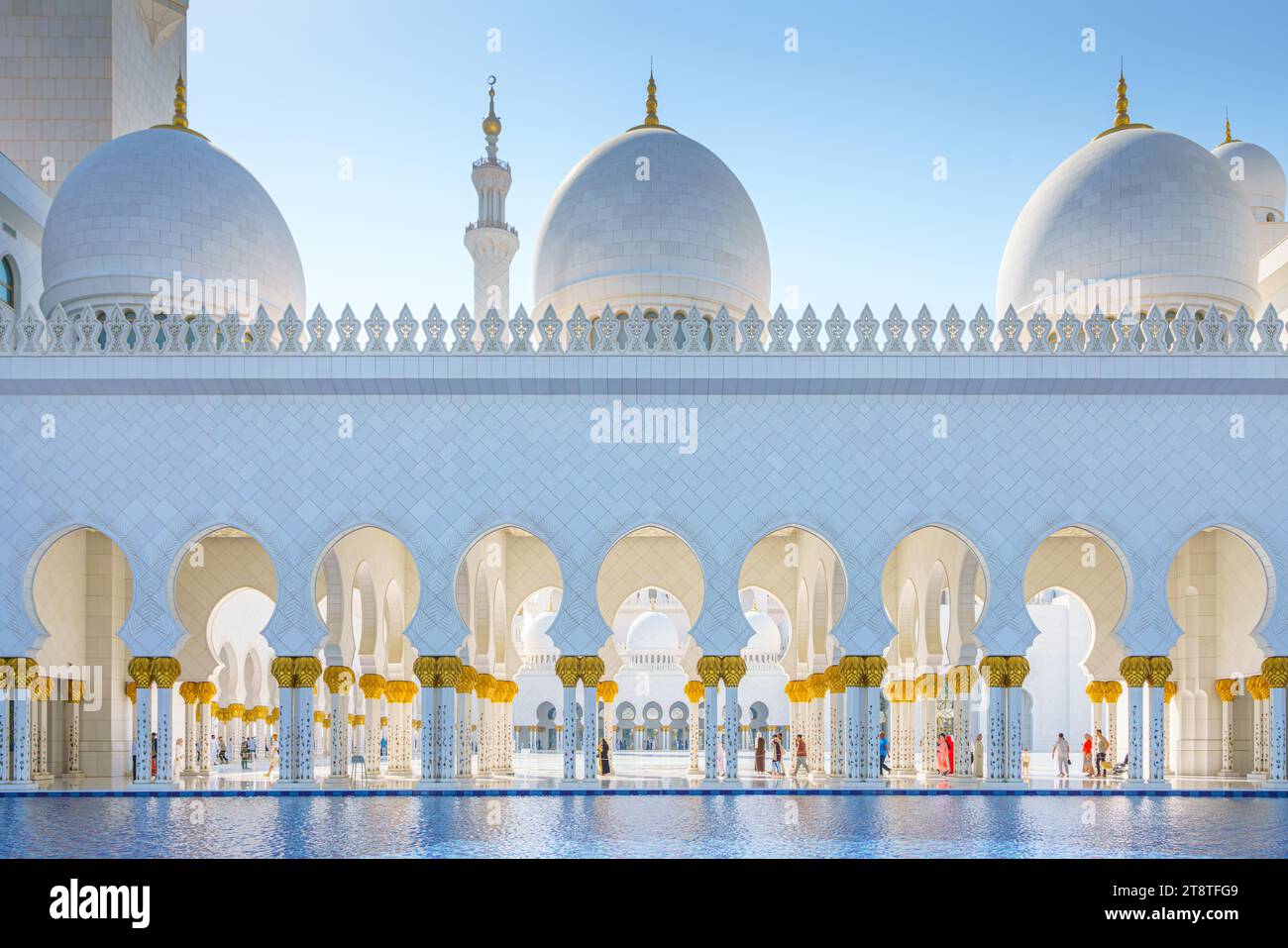 Sheikh Zayed Grand Moschee in Abu Dhabi, der Hauptstadt Stadt von Vereinigte Arabische Emirate Stockfoto