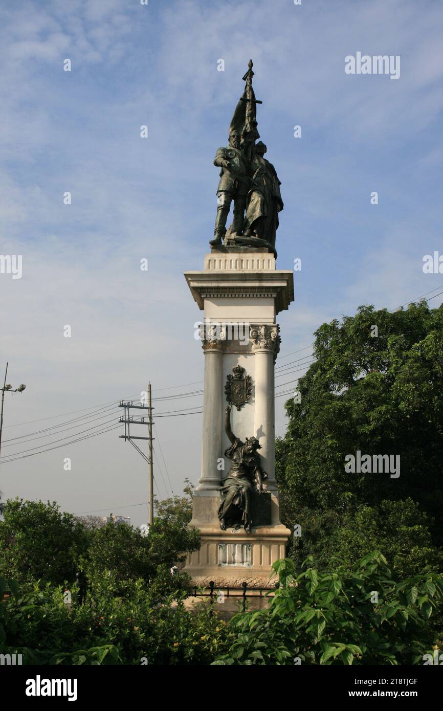 Miguel Lopez De Legazpi & Andres De Urdenata Monument, Rizal Park, Manila, Luzon, Philippinen Stockfoto