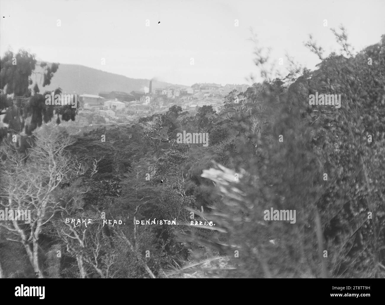 Der Bremskopf an der Spitze der Denniston Incline bei Denniston, der Bremskopf an der Spitze der Denniston Incline, ca. 1910, fotografiert Stockfoto