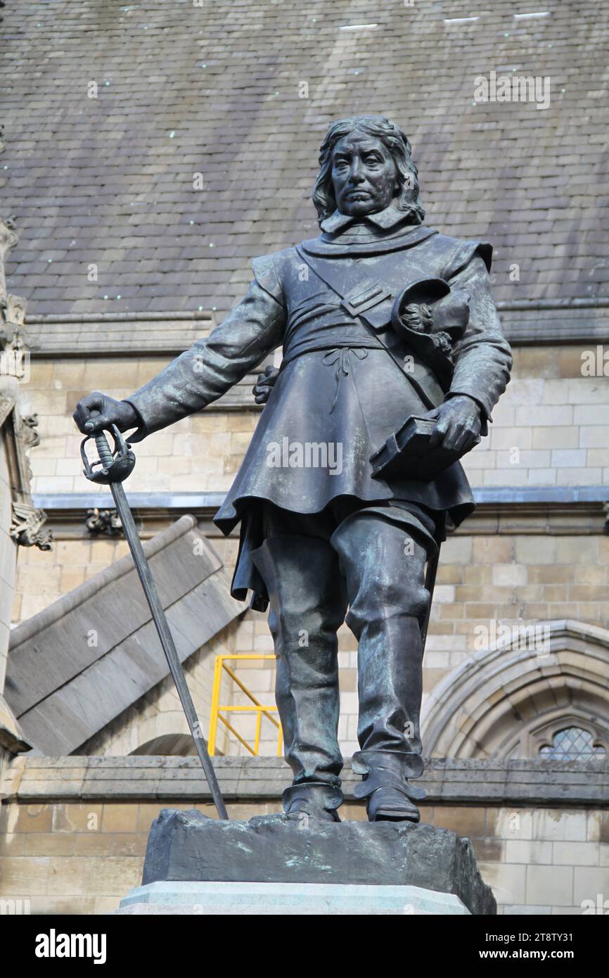 Palace of Westminster Statue von Oliver Cromwell, London, England, Großbritannien Stockfoto