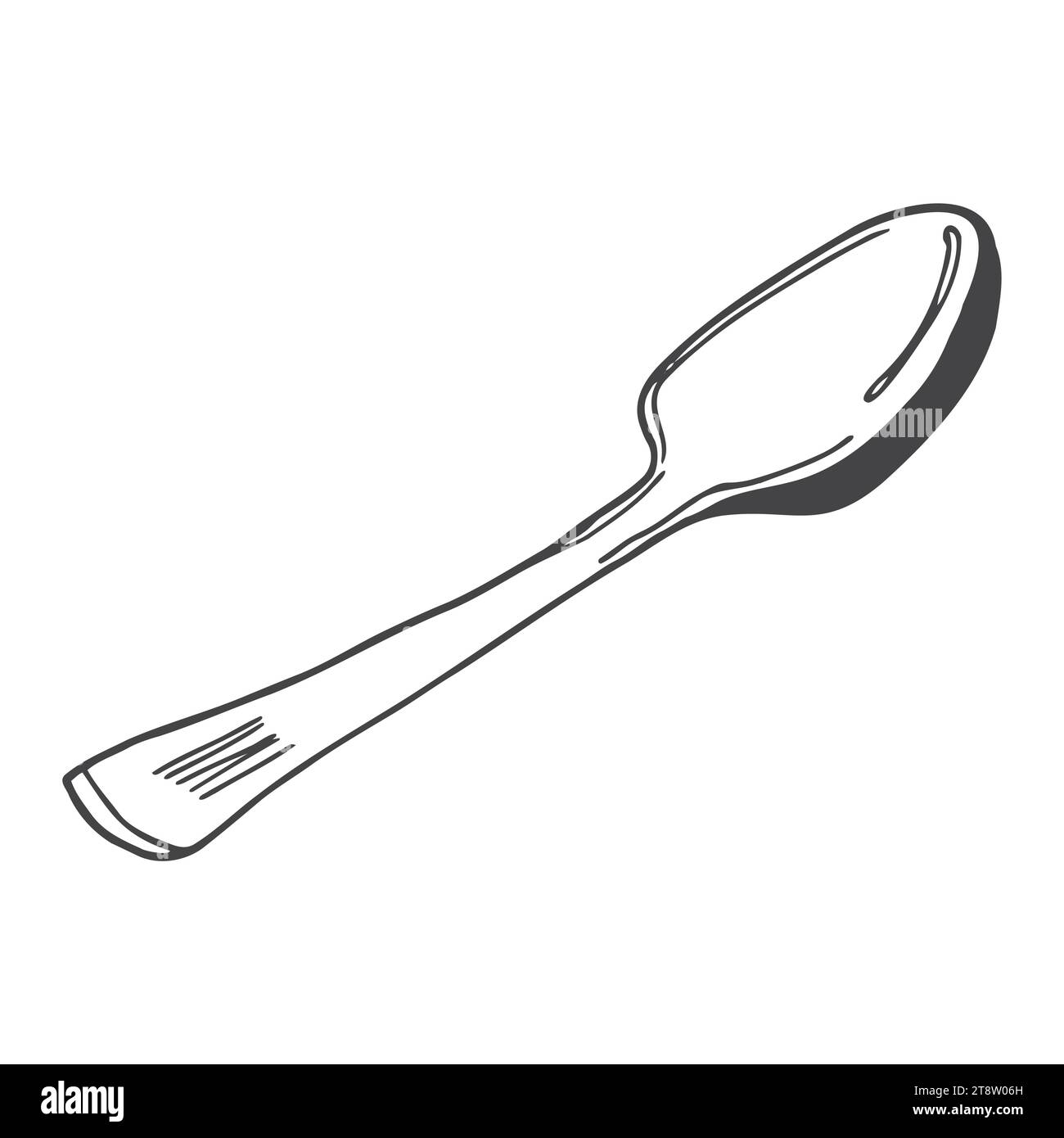 Zeichnung eines Löffels, Illustration, Vektor auf weiß Stock Vektor