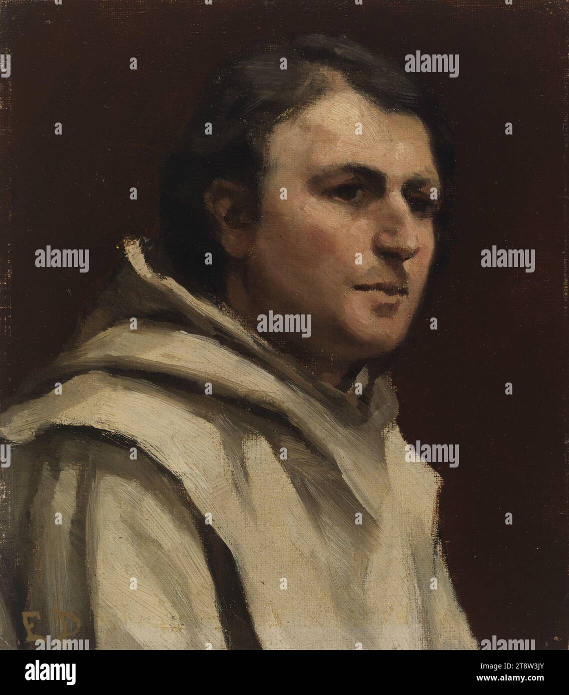 Elin Danielson-Gambogi, 3,9.1861, Noormarkku, 31.12.1919, Antignona, Italien, Ein Mönch, 1895 - 1899, 21,5 x 19 cm, Öl Stockfoto