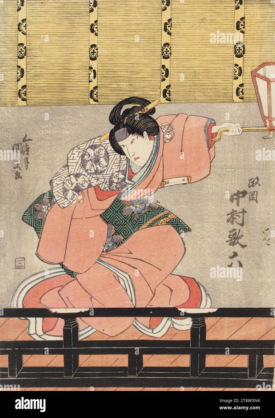 Kunisada, 1786, Edo, Japan. Tokio, Japan, 1864, Schauspieler Nakamura Utaroku als Kindermädchen Masaoka, 1830, 37,3 x 26,2 cm, Farbholzschnitt Stockfoto
