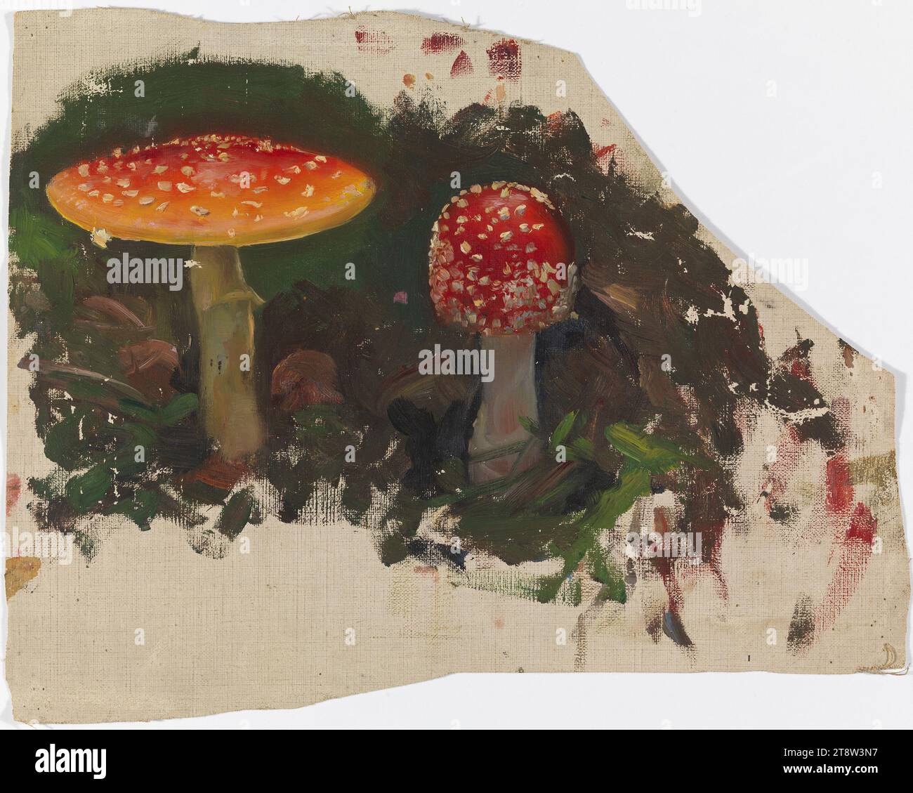 Torsten Wasastjerna, 17.12.1863, Helsinki, 1,7.1924, Helsinki, Two Fly Agarics, Skizze für das Gemälde Märchenprinzessin, 1895 - 1896, 30 x 38 cm, Öl auf Leinwand Stockfoto