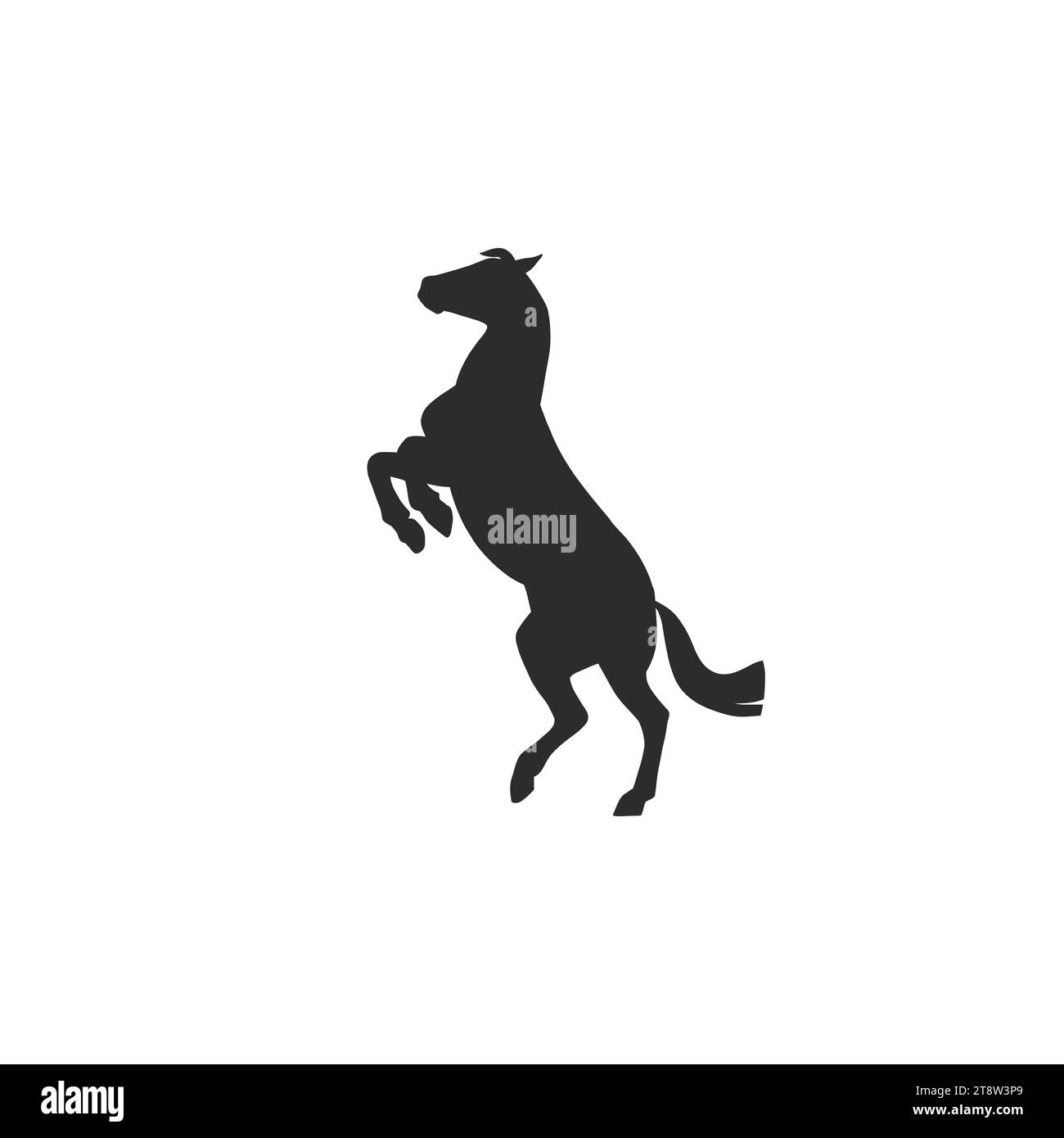 Hand gezeichnete Vektor abstrakte Pferd Logo Silhouette Illustration. Silhouette mit Pferdelogo. Schwarzes Emblem des Pferdes. Symbol für Vektor-Tierpferd-Logo Stock Vektor