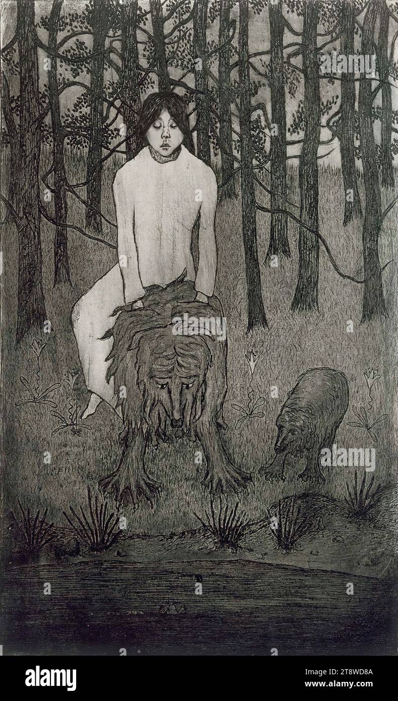 Hugo Simberg, 24.6,1873, Hamina, 12.7,1917, Ähtäri, Märchen, 1897, 21,7 x 13,1 cm, Ätzen Stockfoto