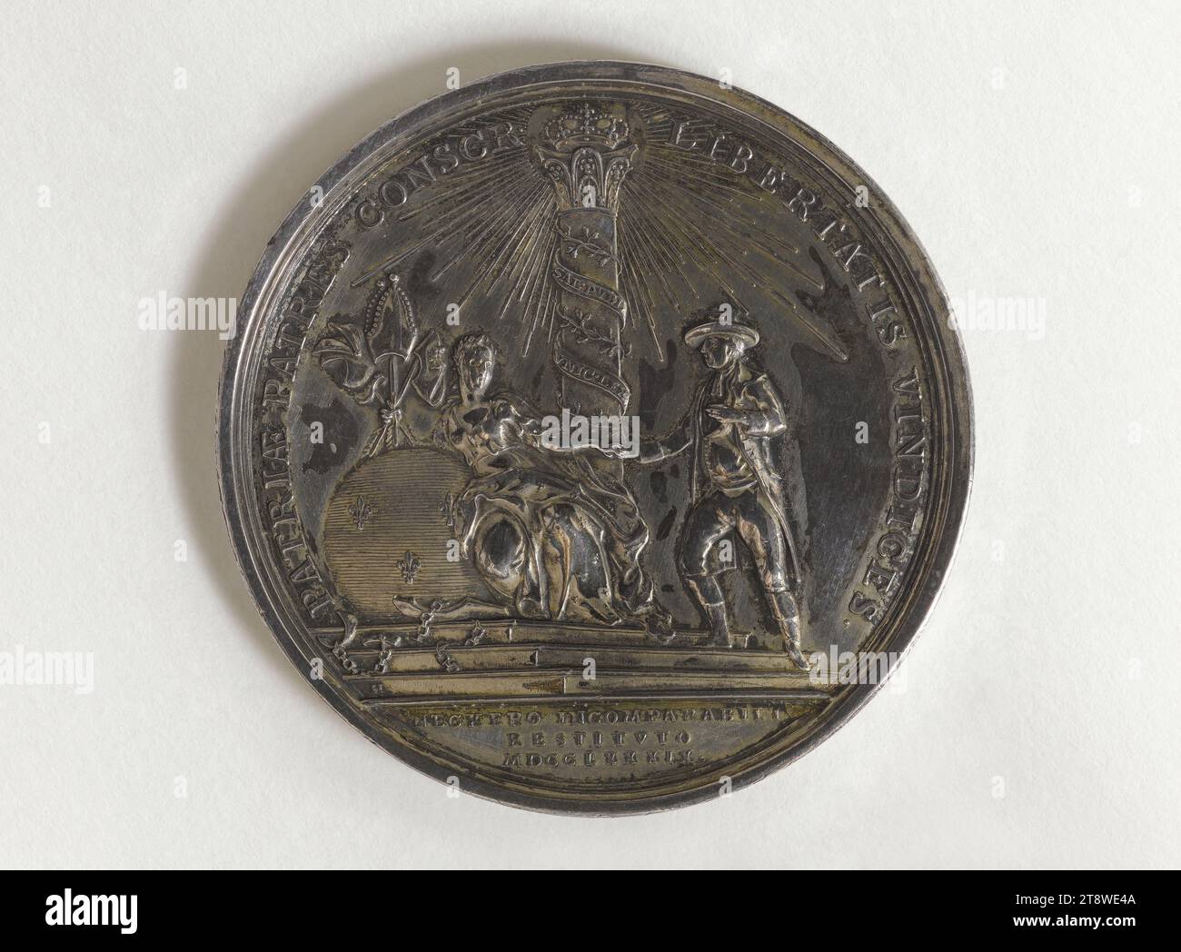 Rückruf von Necker, 29. Juli 1789, Holtzhey, Johann Georg, Medaillengravur, Array, Numismatisch, Medaille, Durchmesser: 4,4 cm, Gewicht (Typengröße): 26,22 g Stockfoto