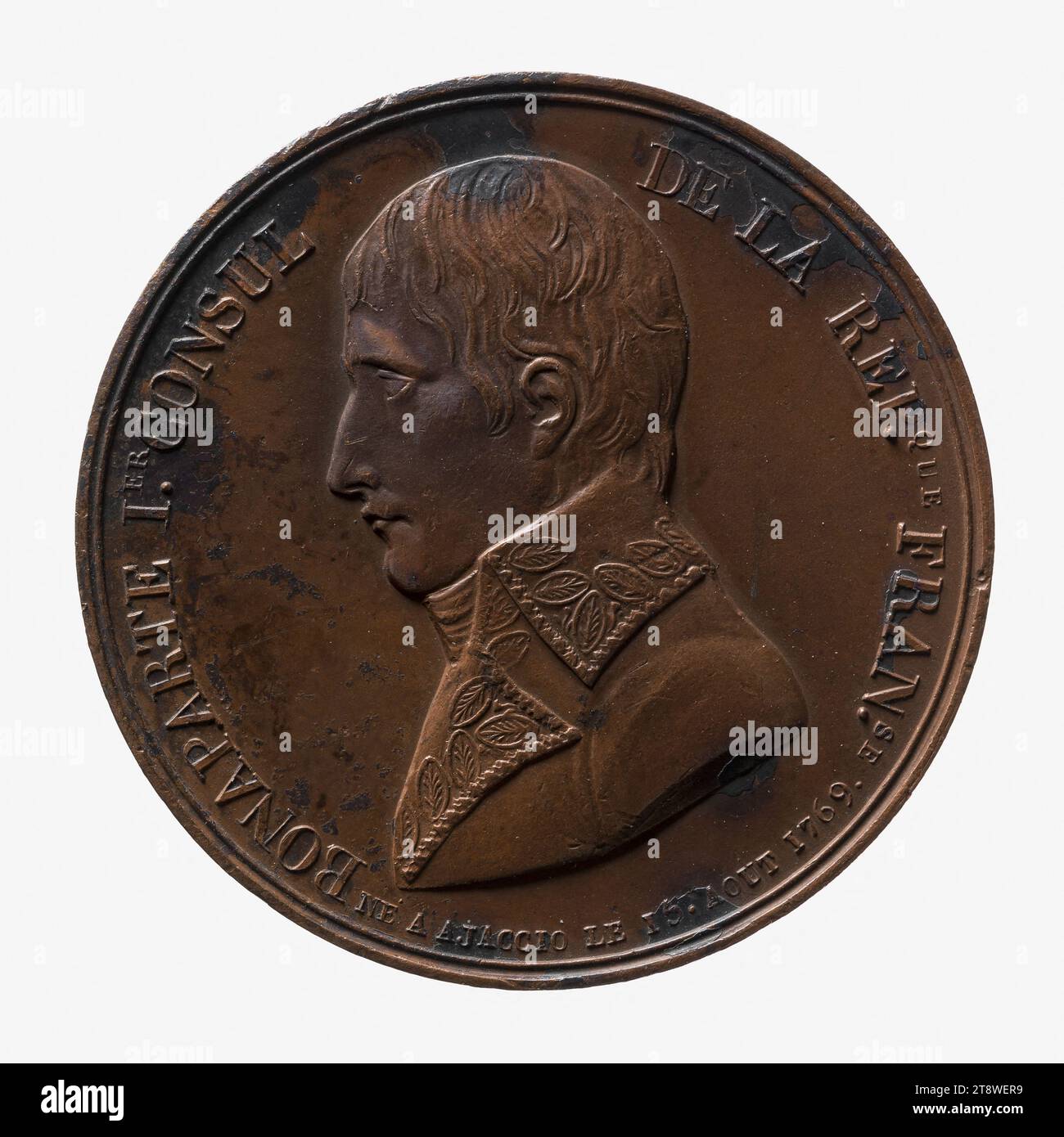 Bonaparte, erster Konsul, 1800-1801, Liénard, Graveur en médailles, Array, Numismatique, Médaille, Paris, Höhe: 3,2 cm, Gewicht (Typengröße): 13,71 g Stockfoto