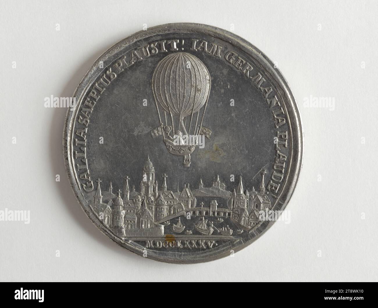 Jean-Pierre Blanchard (1753–1809), französischer Aeronaut, 1785, Reich, Johann Christian Medaillengravur, Array, Numismatisch, Medaille, Durchmesser: 4,5 cm, Gewicht (Typenmaß): 29,38 Stockfoto