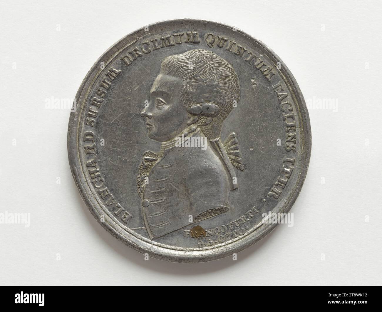 Jean-Pierre Blanchard (1753–1809), französischer Aeronaut, 1785, Reich, Johann Christian Medaillengravur, Array, Numismatisch, Medaille, Durchmesser: 4,5 cm, Gewicht (Typenmaß): 29,38 Stockfoto