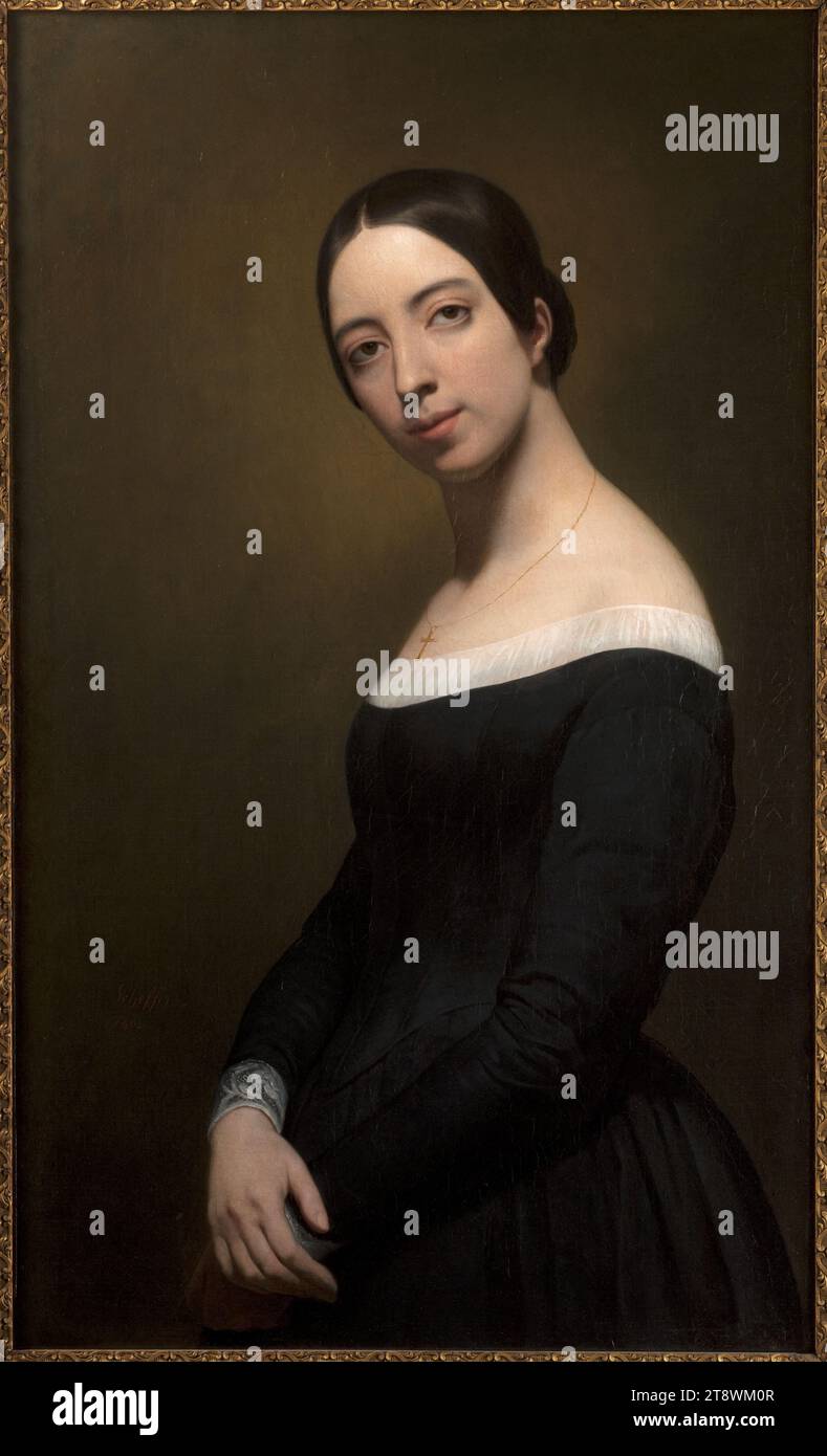 Porträt von Pauline Viardot, Scheffer, Ary, Maler, 1840, 1. Hälfte des 19. Jahrhunderts, Musée de la Vie romantique, Gemälde, Ölgemälde, Leinwand, Frankreich, Höhe: 100 cm, Breite: 60 cm Stockfoto