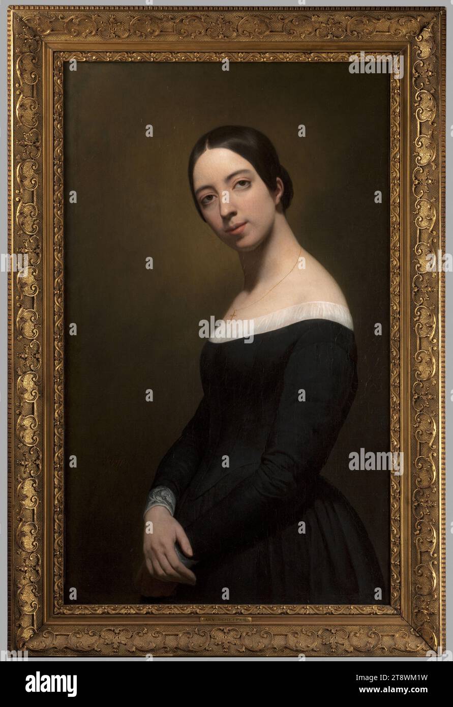 Porträt von Pauline Viardot, Scheffer, Ary, Maler, 1840, 1. Hälfte des 19. Jahrhunderts, Musée de la Vie romantique, Gemälde, Ölgemälde, Leinwand, Frankreich, Höhe: 100 cm, Breite: 60 cm Stockfoto