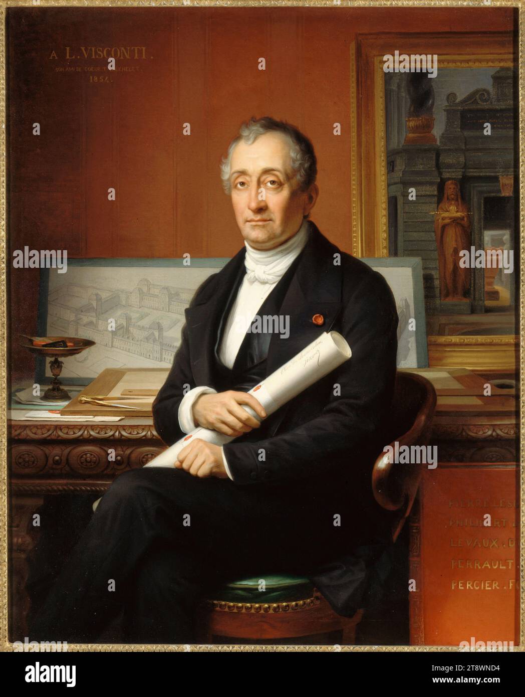 Louis Visconti (1791-1853), Architekt, Vauchelet, Théophile Auguste, Maler, Array, Malen, Bild Stockfoto