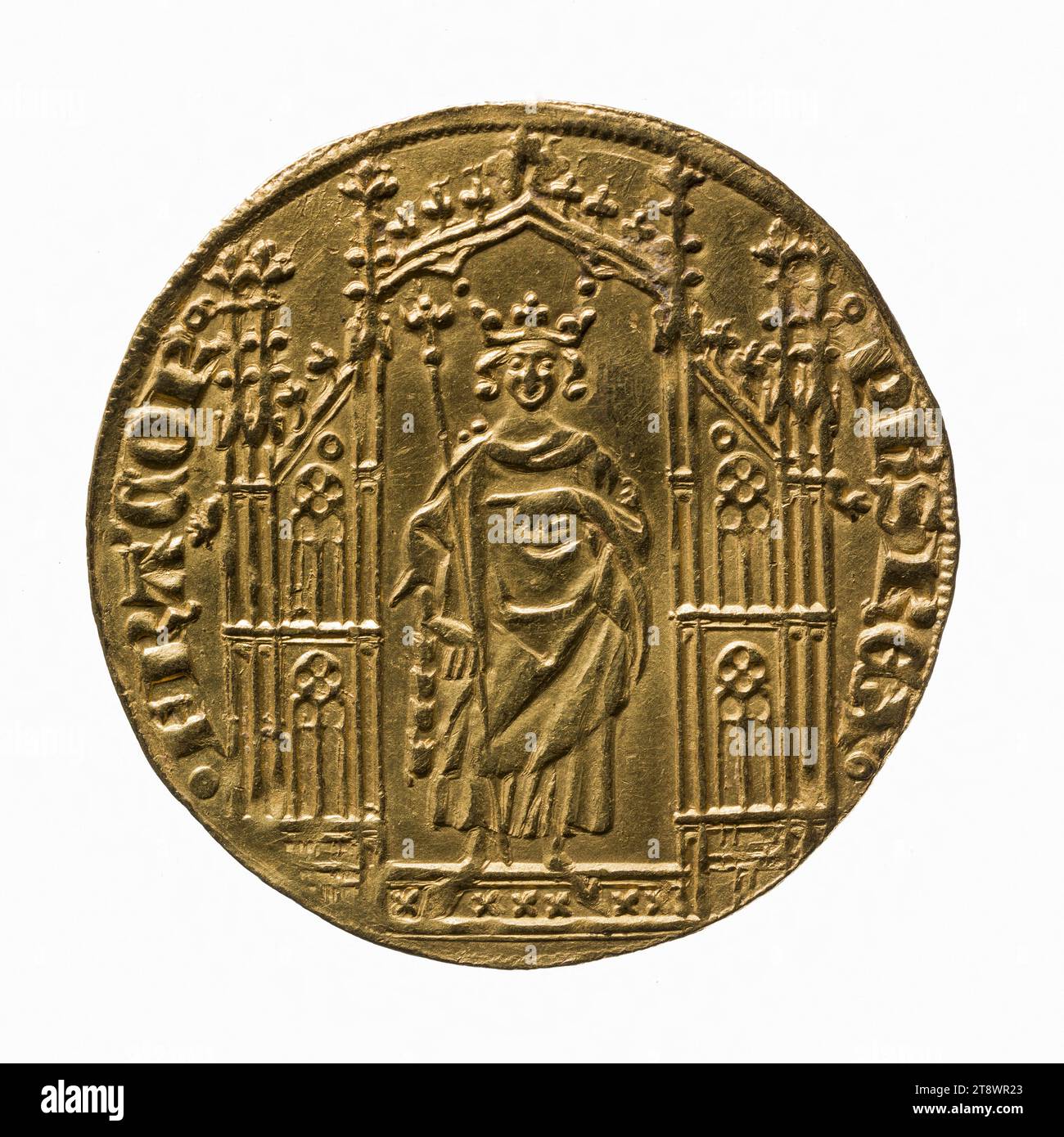 Royal d'Or de Philippe VI., 1328, Anonym, Medaillengravierer, Array, Numismatik, Münzen, Gold, Abmessungen - Werk: Durchmesser: 2,6 cm, Gewicht (Typenabmessung): 4,17 g Stockfoto