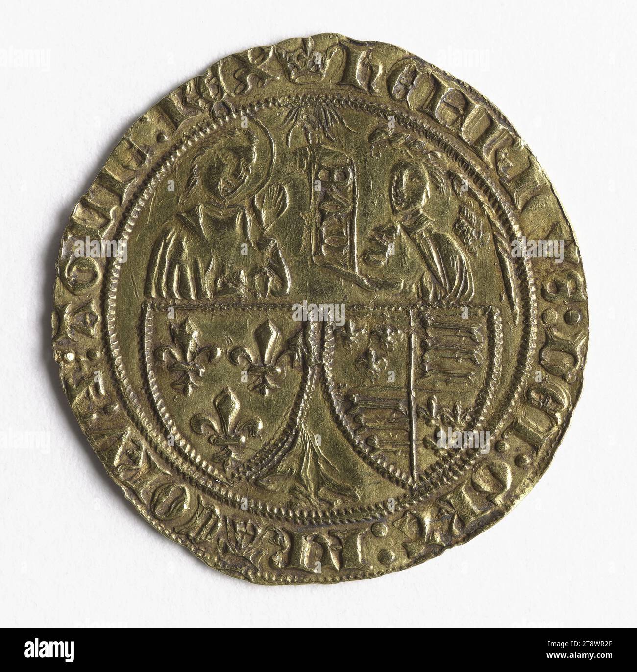 Salut d'Or de Henri VI, 1423, Anonym, Medaillengravierer, Array, Numismatik, Münzen, Gold, Paris, Abmessungen - Werk: Durchmesser: 2,8 cm, Gewicht (Typenabmessung): 3,49 g Stockfoto