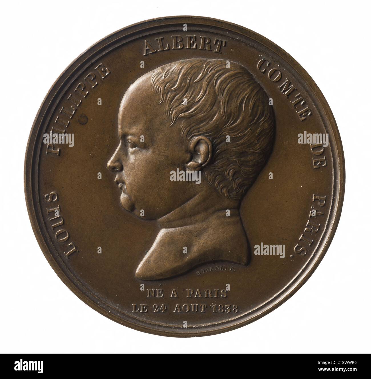 Louis-Philippe-Albert d'Orléans, Graf von Paris (1838-1894), 1838, Borrel, Valentin Maurice, Grazer in Medaillen, Array, Numismatik, Medaille, Abmessungen - Werk: Durchmesser: 5,1 cm, Gewicht (Typenabmessung): 62,86 g Stockfoto