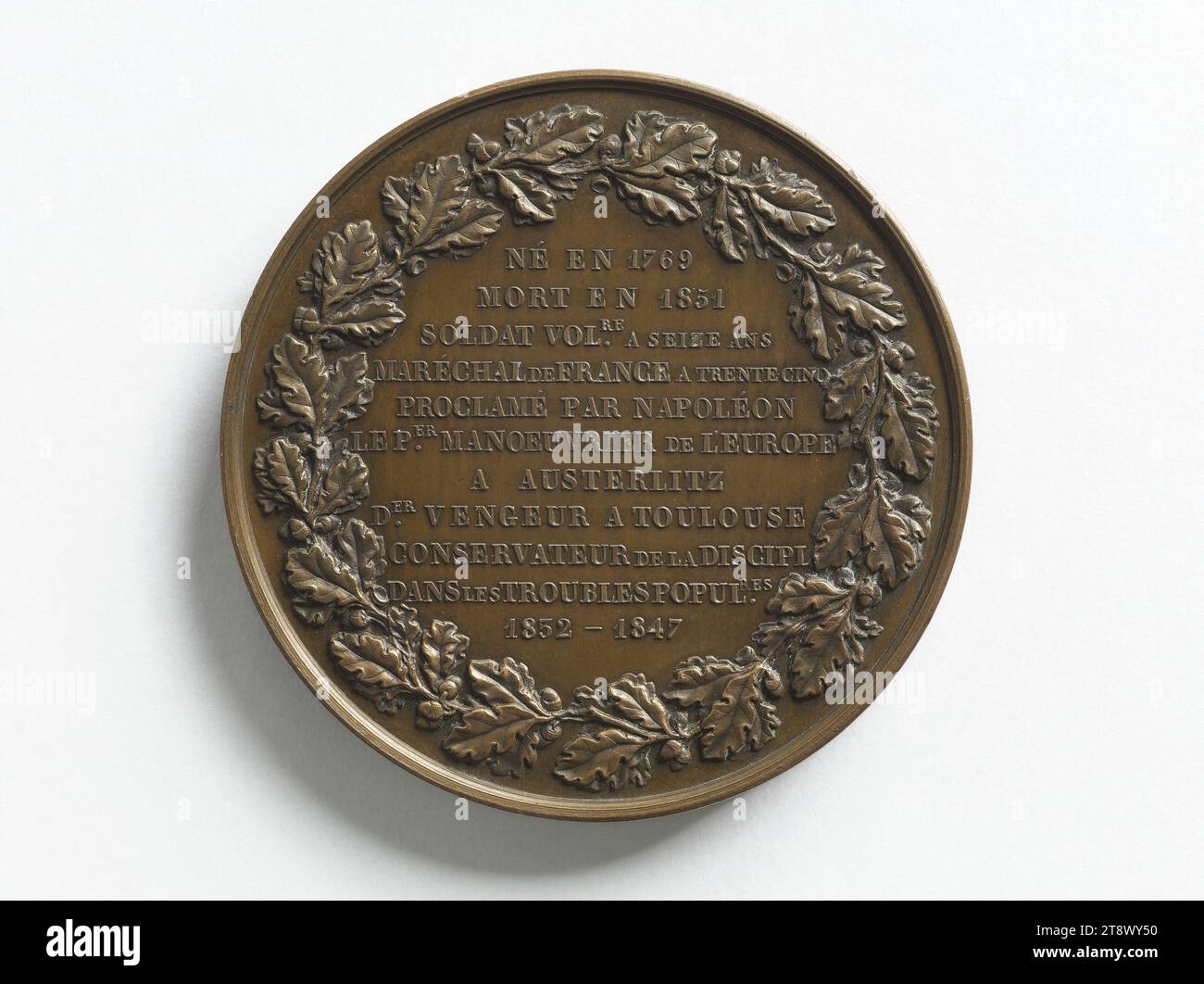 Jean-de-Dieu Soult (1769-1851), Herzog von Dalmatien, Marschall des Reiches, 1847, Caqué, Armand-Auguste, Gravur in Medaillen, Array, Numismatik, Medaille Stockfoto