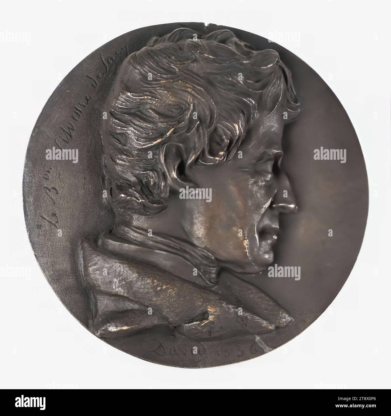 Porträt von Antoine-Isaac, Baron Silvestre de Sacy (1758-1838), Orientalist, Linguist und Staatsmann, David d'Angers, Pierre-Jean, Bildhauer, 1836, 19. Jahrhundert, Skulptur, Medallion (Skulptur), Abmessungen – Arbeit: Durchmesser: 17,2 cm Stockfoto