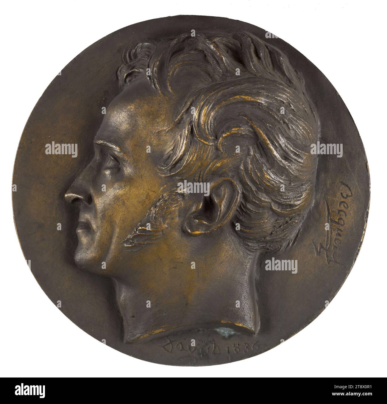 Porträt von Antoine-César Becquerel (1788-1878), Physiker, David d'Angers, Pierre-Jean, Bildhauer, 1836, 19. Jahrhundert, Skulptur, Medallion (Skulptur), Abmessungen - Werk: Durchmesser: 18,3 cm Stockfoto